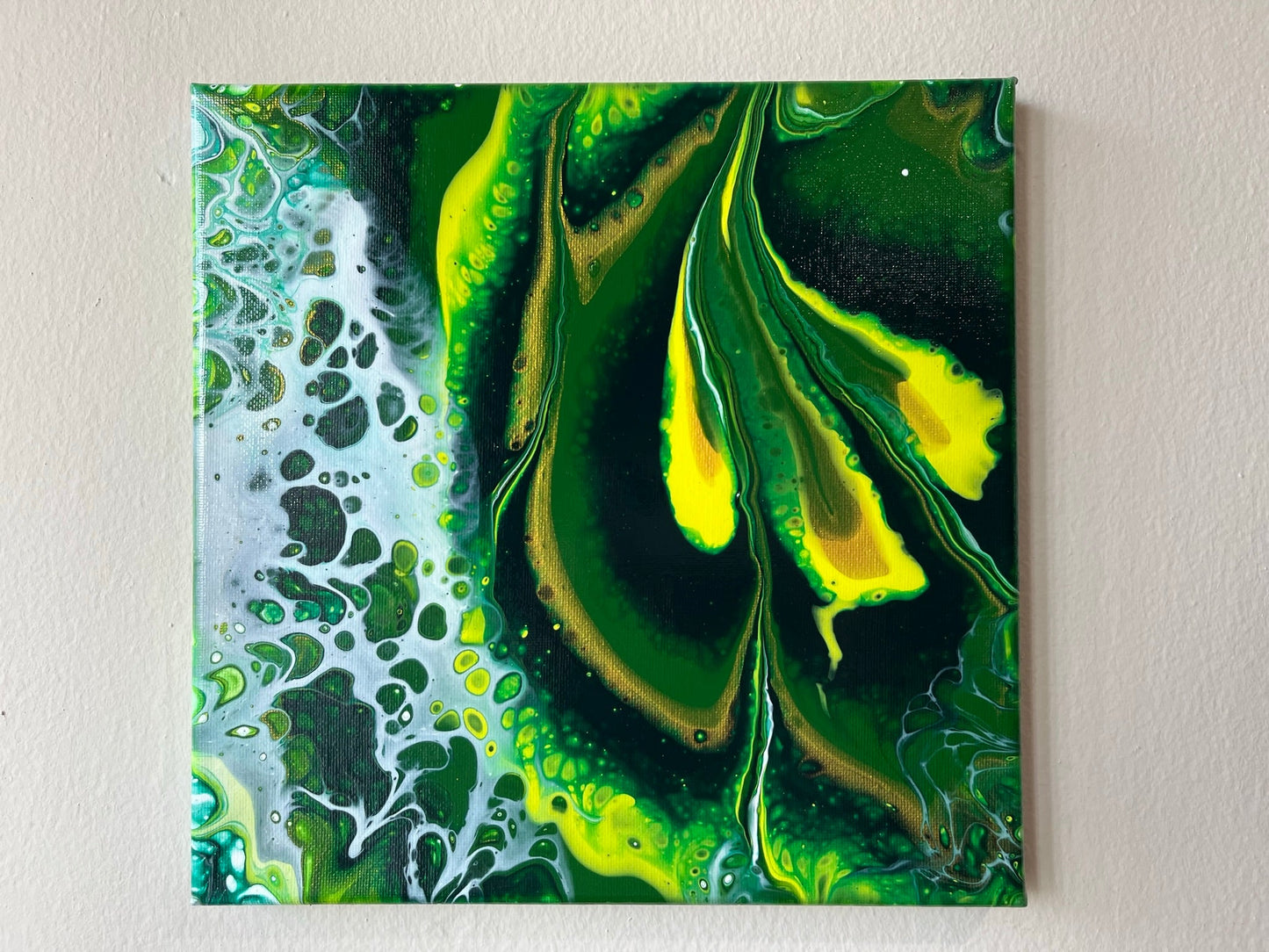 Original Hand Created Arcrylic Pouring and Fluid Art Painting on 10"x10" Canvas~ Varnished - Palace Buy