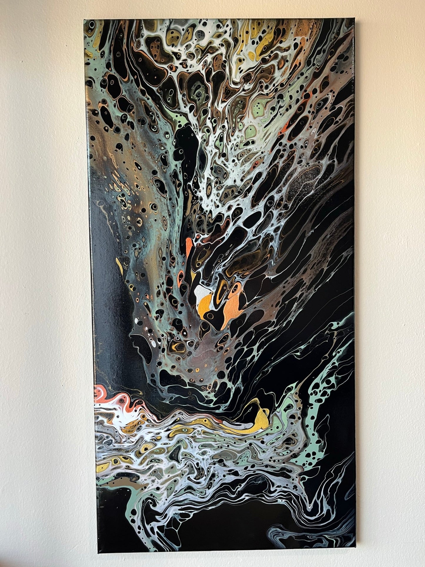 Original Hand Created Arcrylic Pouring and Fluid Art Painting on 15"x30" Canvas~ Varnished - Palace Buy