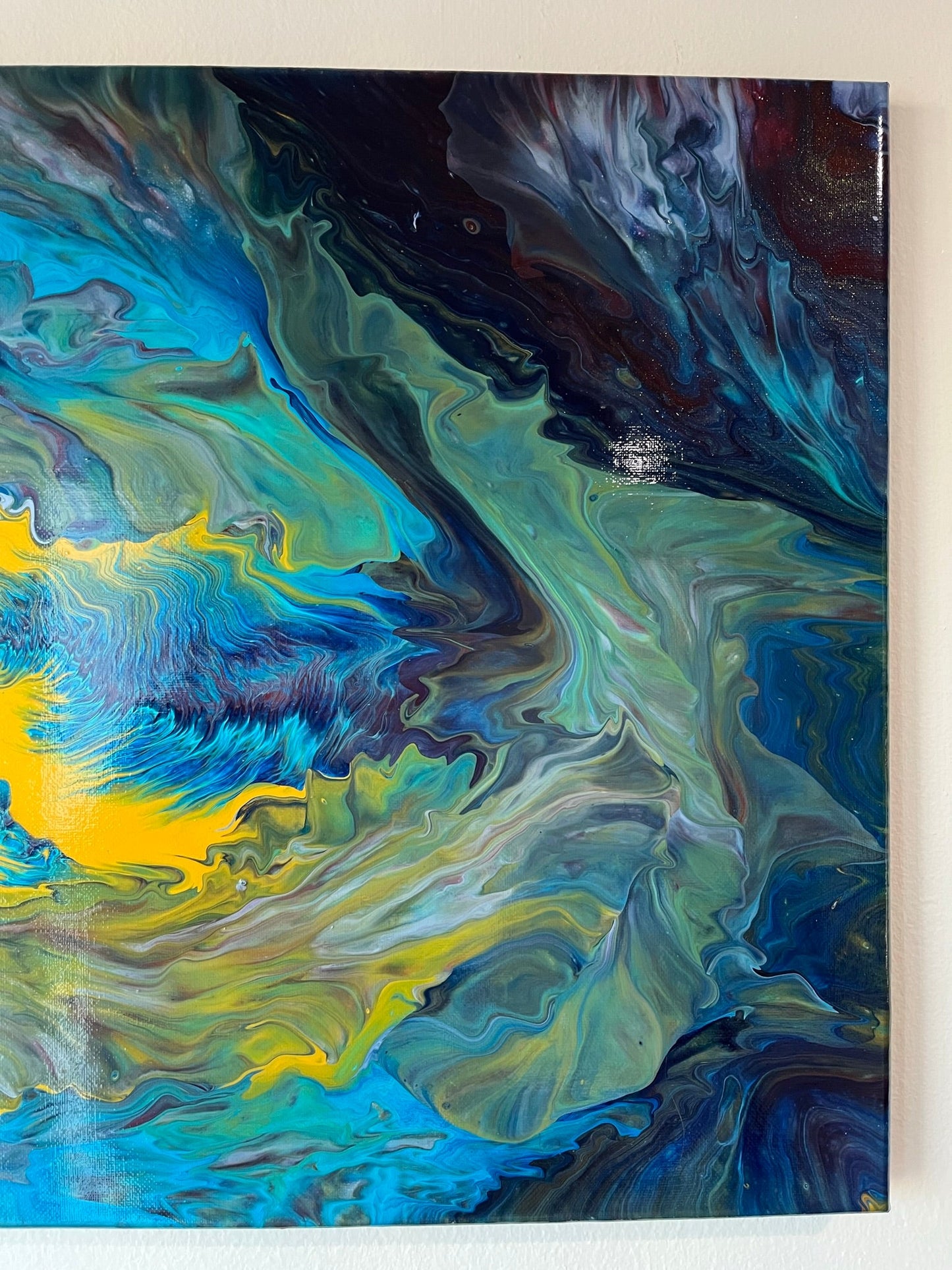 Original Hand Created Arcrylic Pouring and Fluid Art Painting on 16"x20" Canvas~ Varnished - Palace Buy