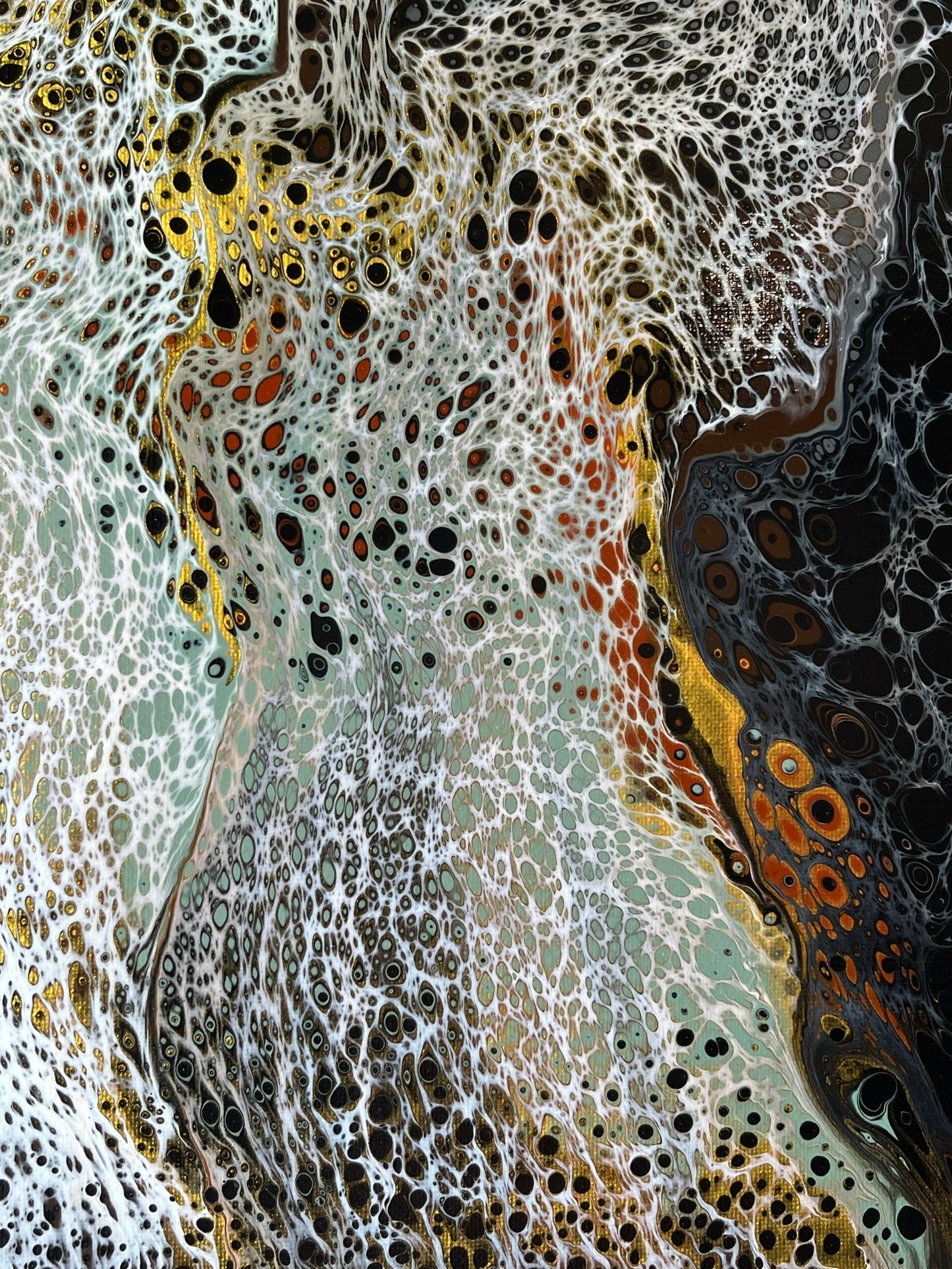 Original Hand Created Arcrylic Pouring and Fluid Art Painting on 16"x20" Canvas~ Varnished - Palace Buy