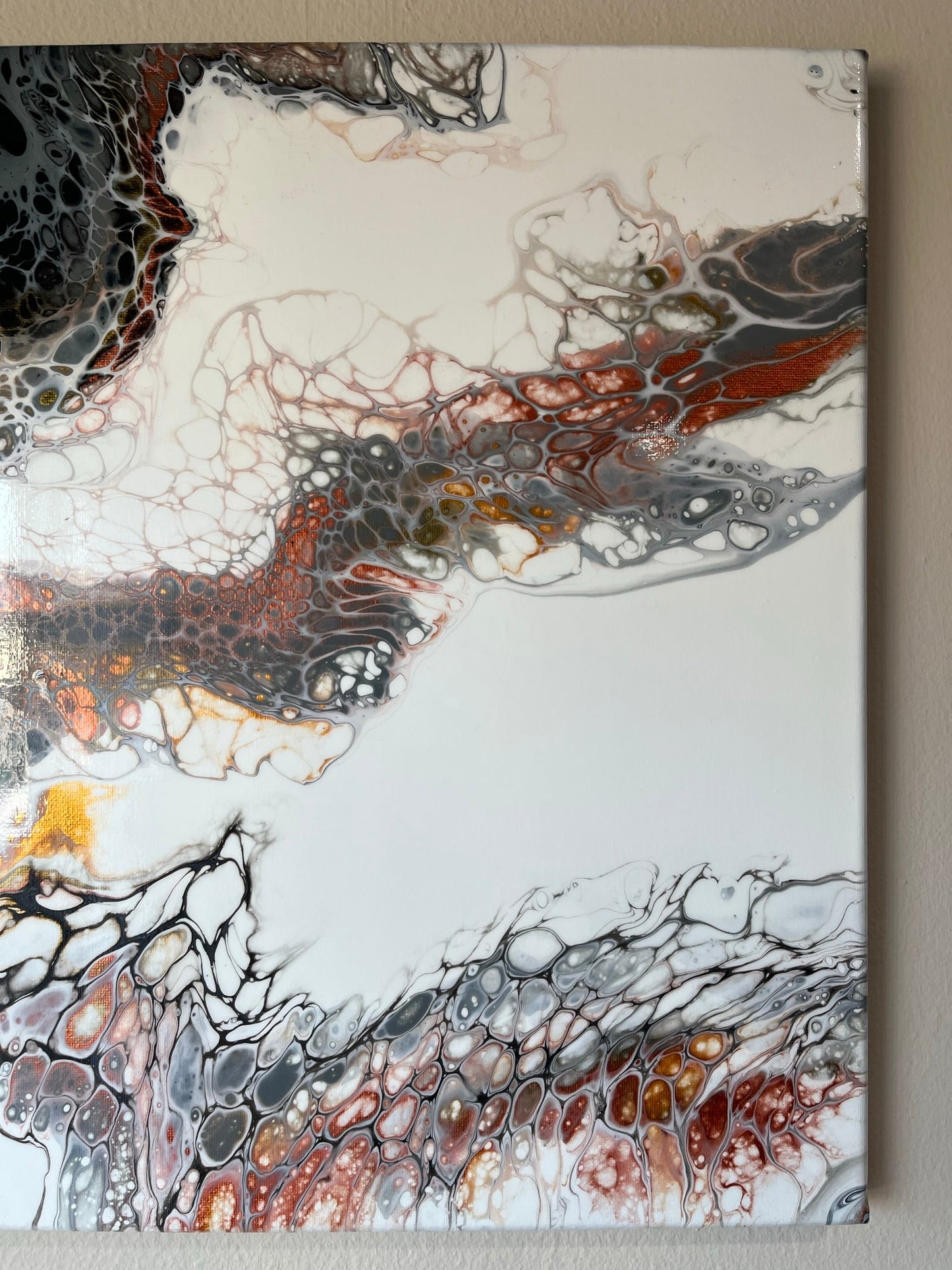 Original Hand Created Arcrylic Pouring and Fluid Art Painting on 16"x20" Canvas~ Varnished - Palace Buy