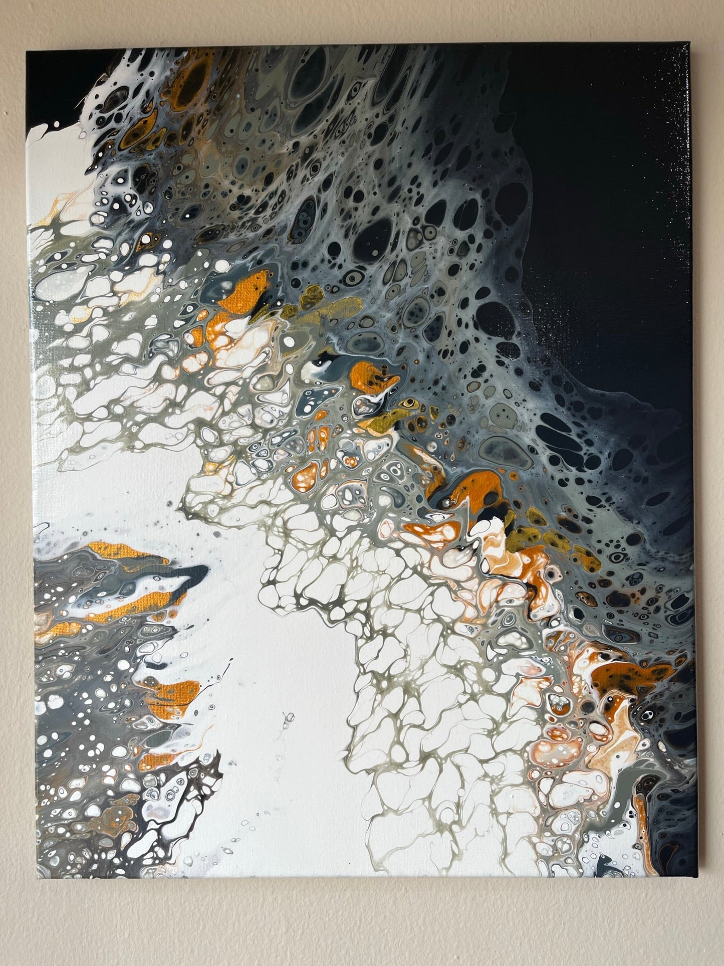 Original Hand Created Arcrylic Pouring and Fluid Art Painting on 16"x20" Canvas~ Varnished - Palace Buy