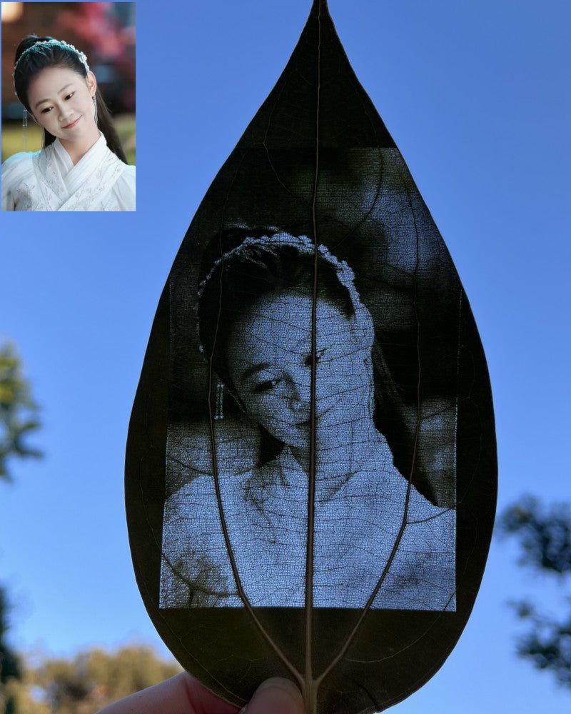 Custom Engraved Photo On Real Leaf