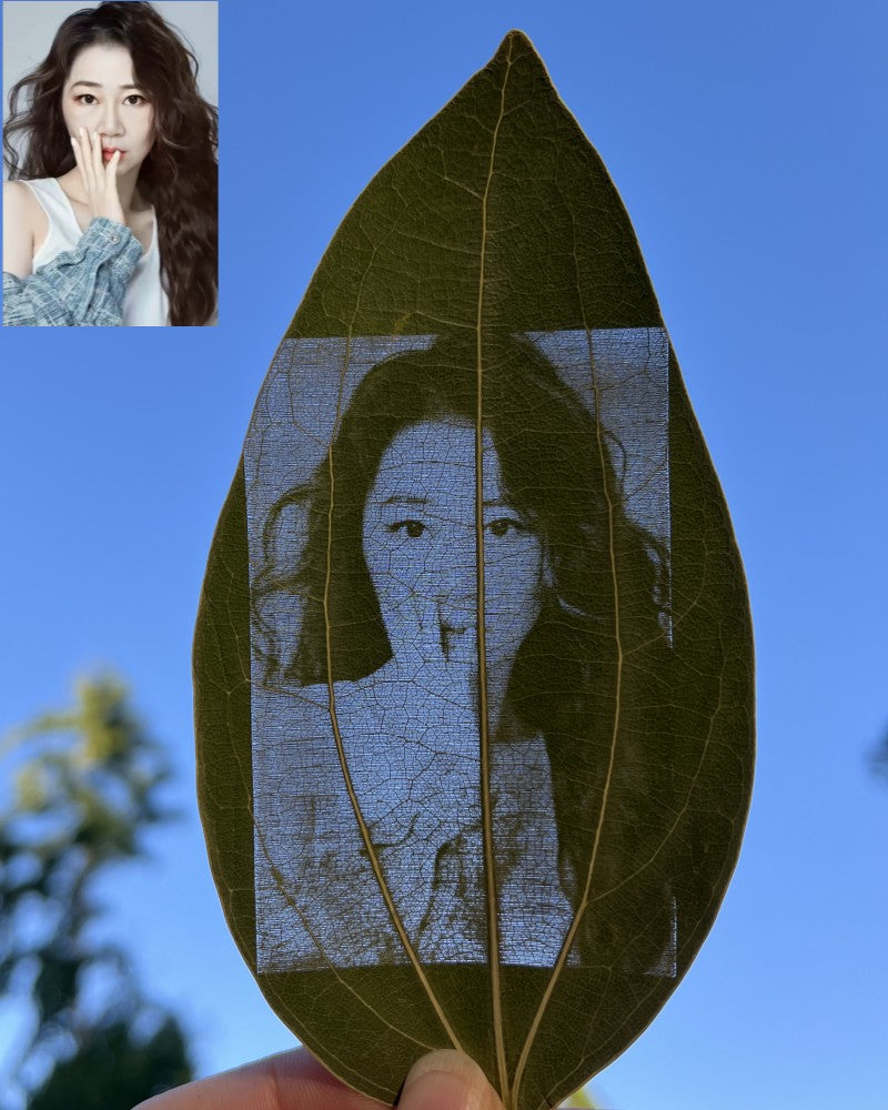 Custom Engraved Photo On Real Leaf