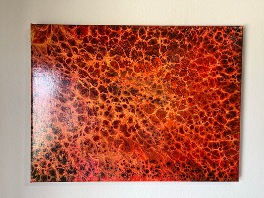 Original Hand Created Arcrylic Pouring and Fluid Art Painting on 12"x16" Canvas~ Varnished