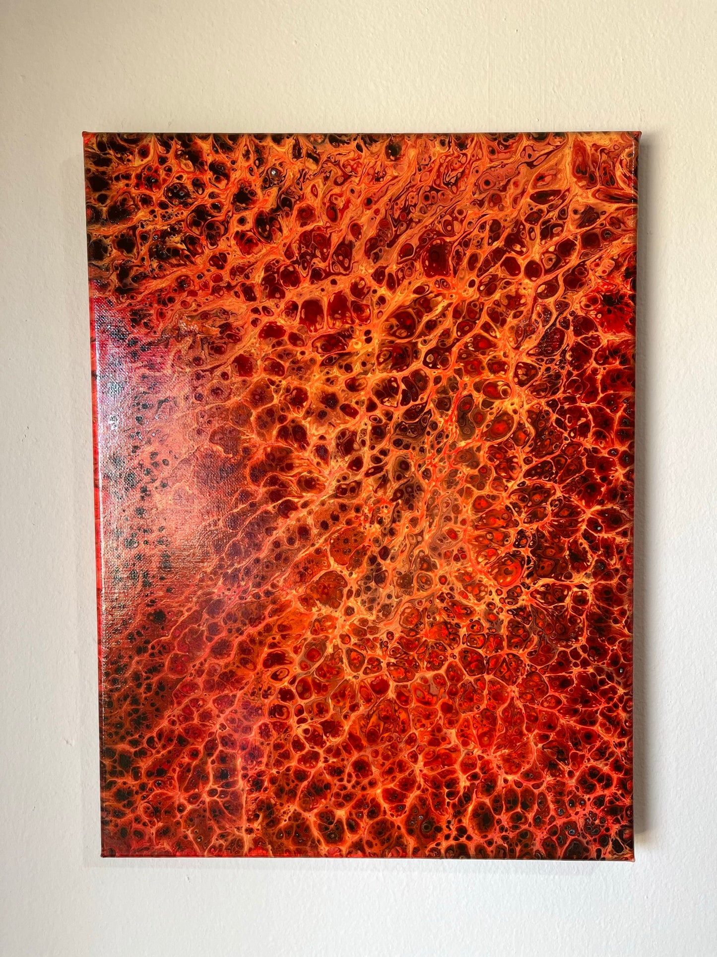 Original Hand Created Arcrylic Pouring and Fluid Art Painting on 12"x16" Canvas~ Varnished