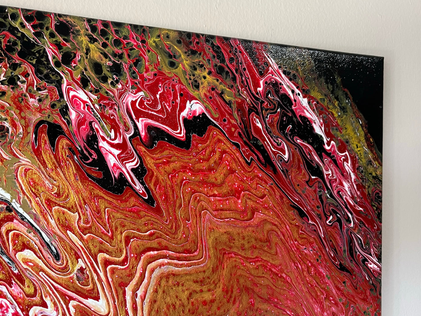 Original Hand Created Arcrylic Pouring and Fluid Art Painting on 16"x20" Canvas~ Varnished