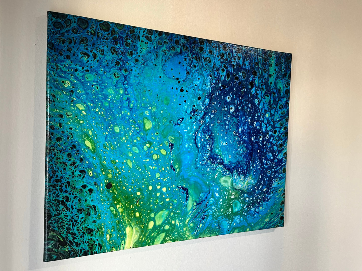 Original Hand Created Arcrylic Pouring and Fluid Art Painting on 16"x20" Canvas~ Varnished