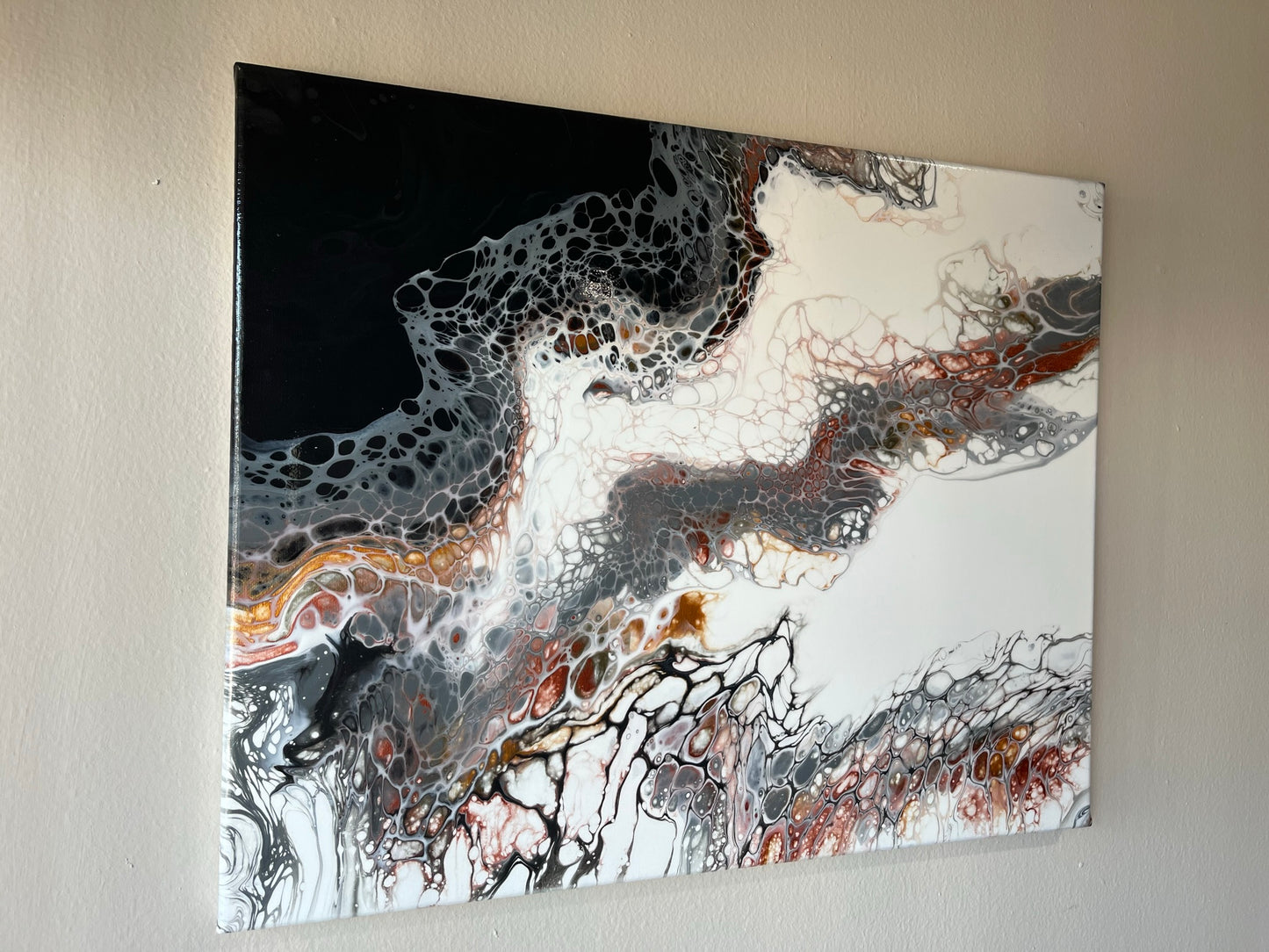 Original Hand Created Arcrylic Pouring and Fluid Art Painting on 16"x20" Canvas~ Varnished