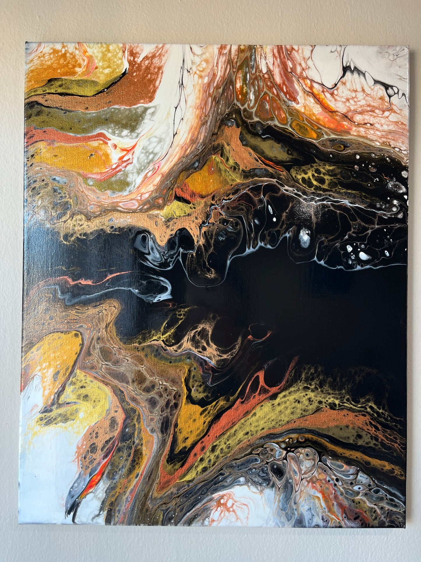 riginal Hand Created Arcrylic Pouring and Fluid Art Painting on 16"x20" Canvas~ Varnished