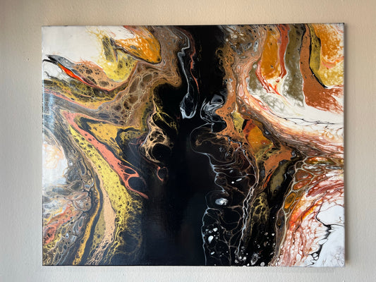 riginal Hand Created Arcrylic Pouring and Fluid Art Painting on 16"x20" Canvas~ Varnished