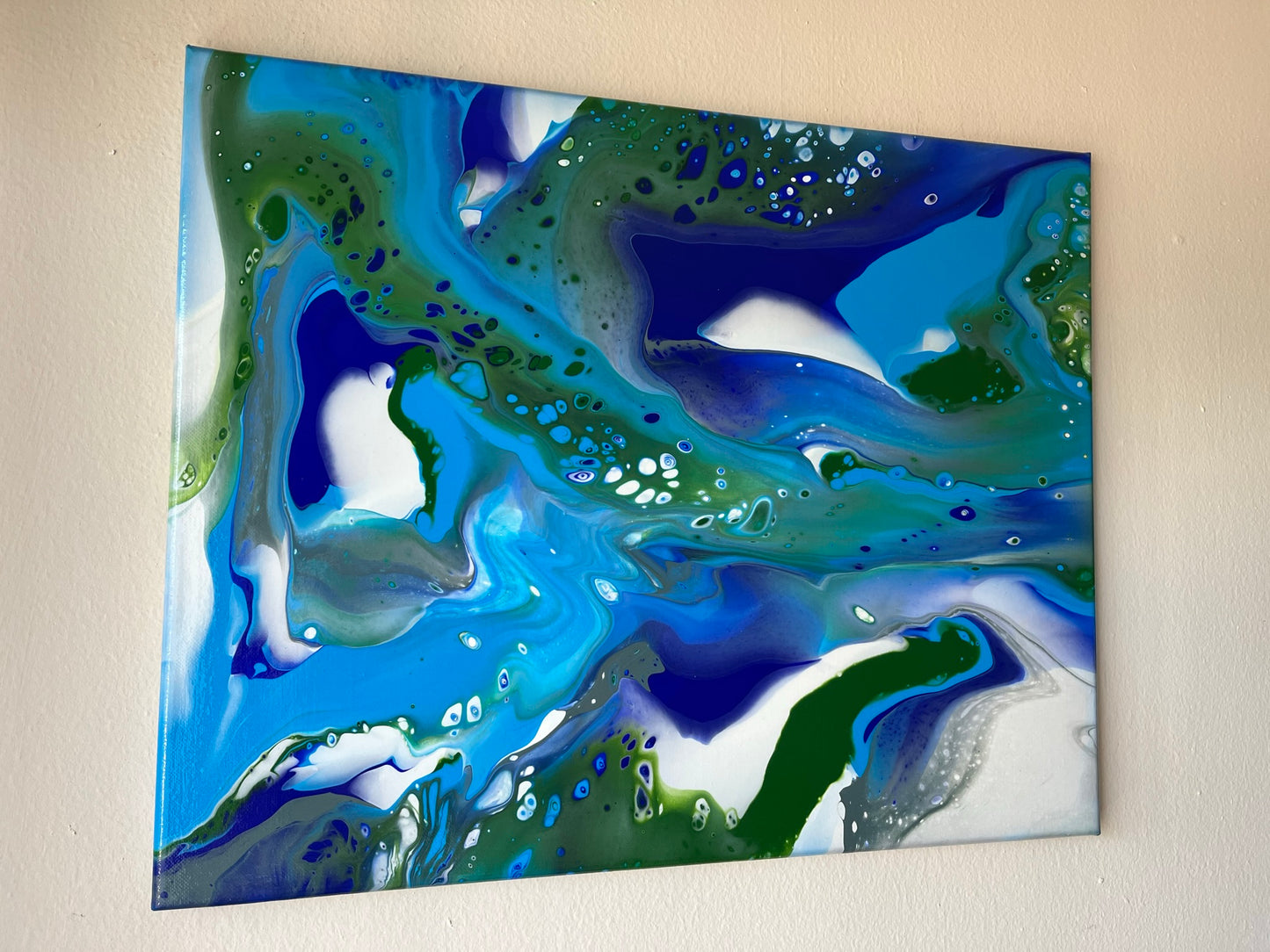 Acrylic Pouring Art Painting on 16"x20" ~Varnished