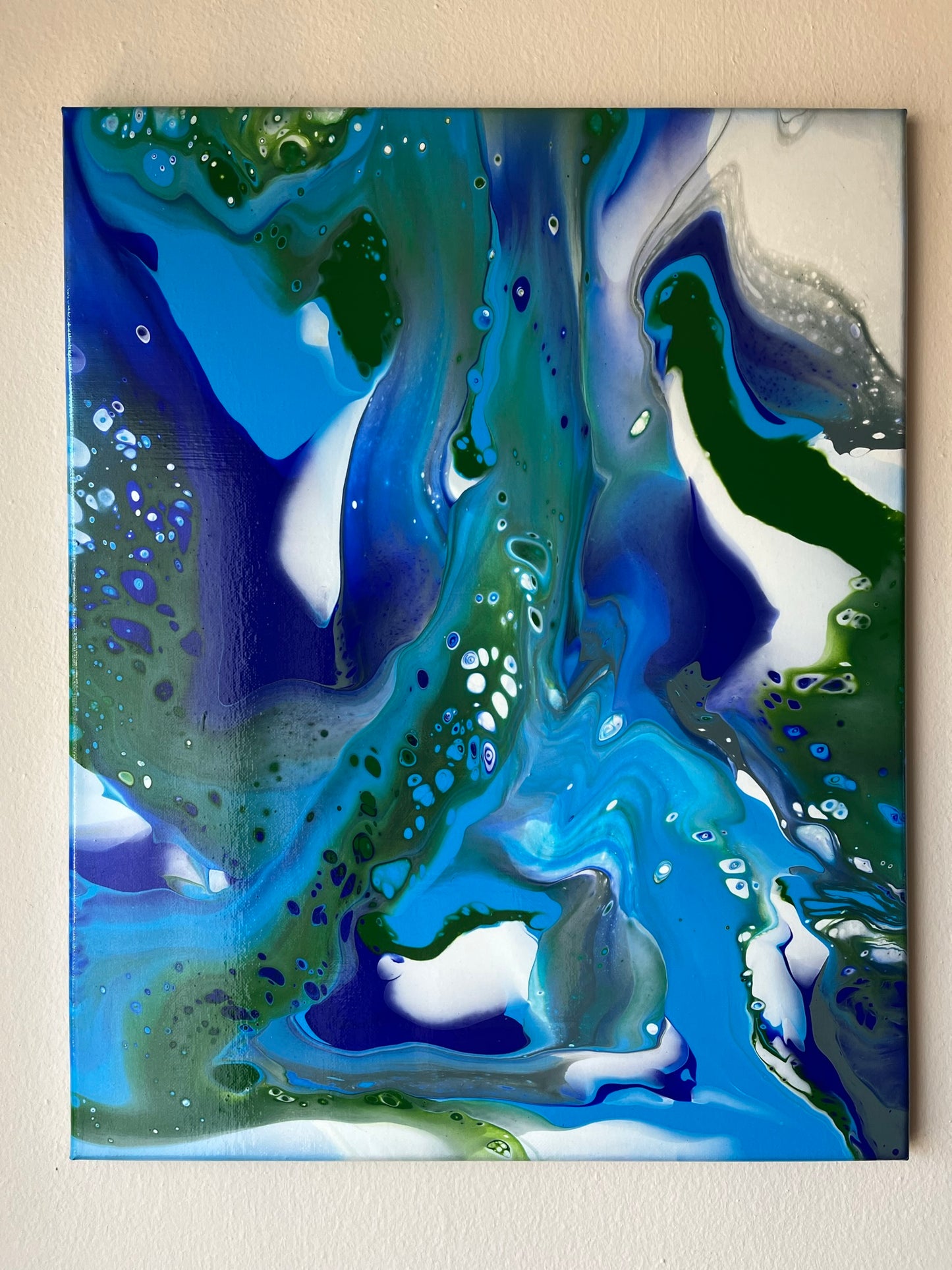 Acrylic Pouring Art Painting on 16"x20" ~Varnished