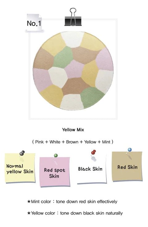 AERY JO MOSAIC COMPACT POWDER Color Yellow Mix, Pink Mix - Palace Buy