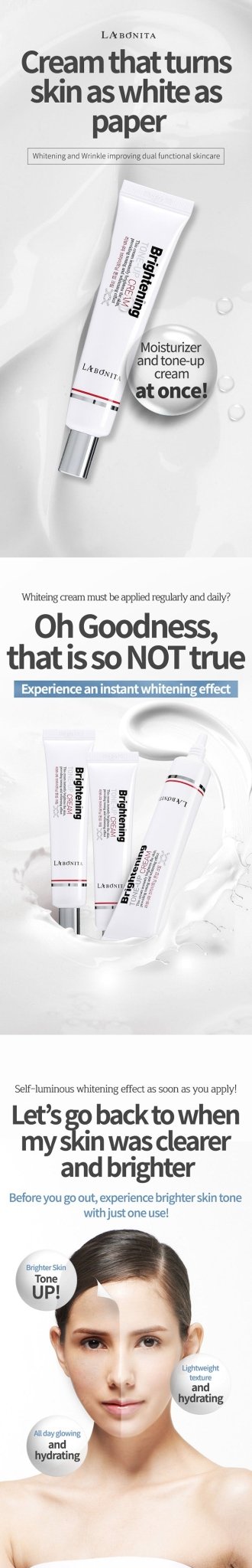 LABONITA Brightening Tone Up Cream - 40ml Regular price $32.00 - Palace Buy