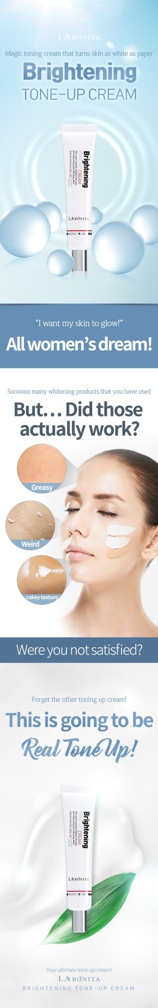 LABONITA Brightening Tone Up Cream - 40ml Regular price $32.00 - Palace Buy