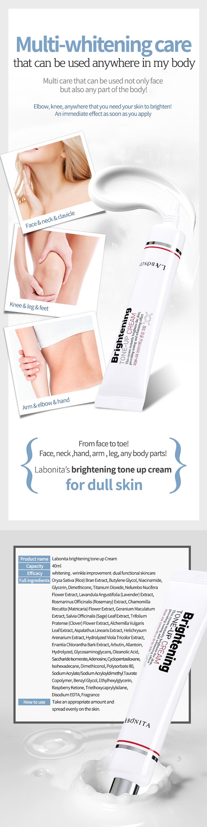 LABONITA Brightening Tone Up Cream - 40ml Regular price $32.00