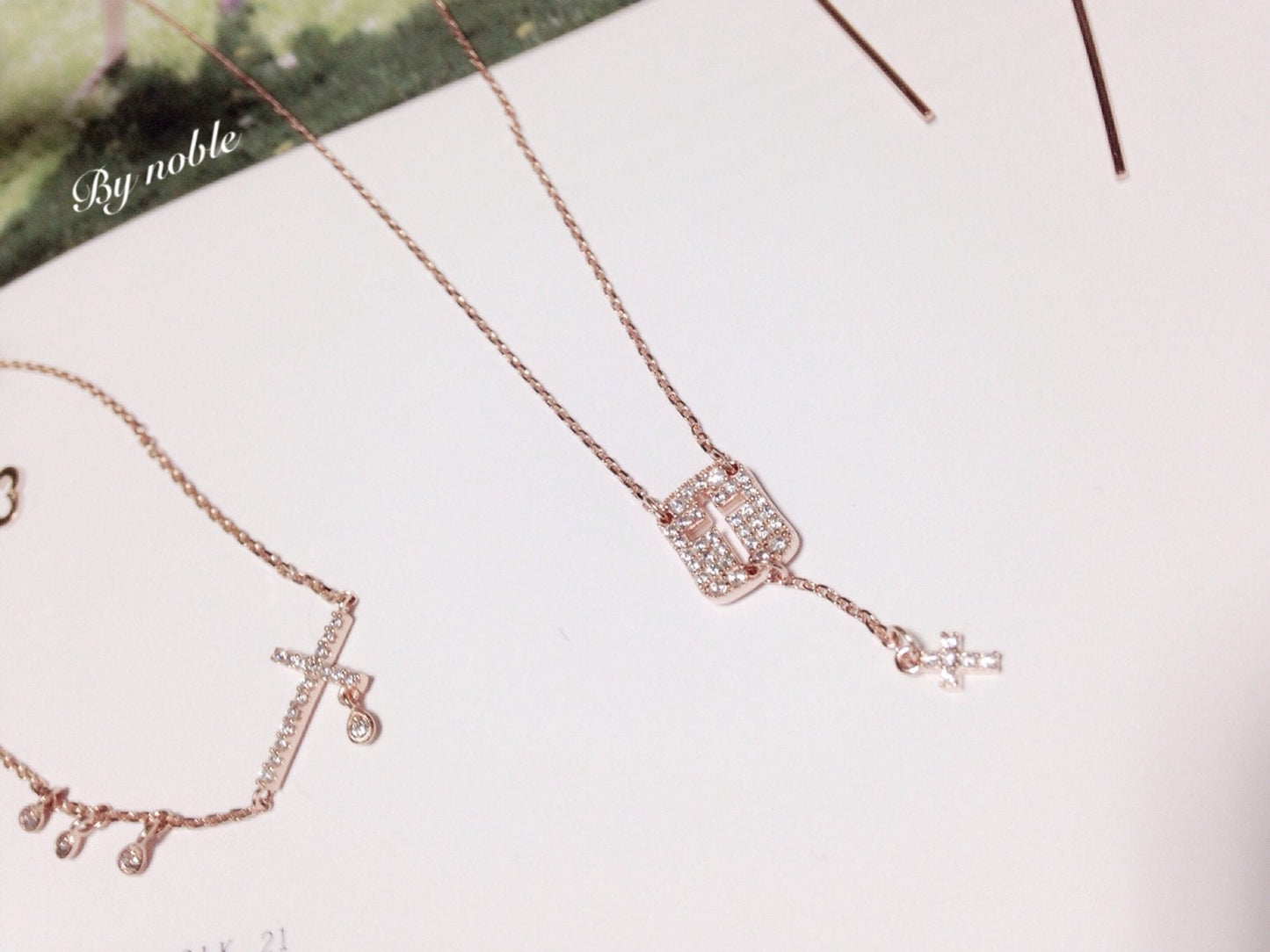 Noble Cross Pendant Necklace - 925 Sterling Silver (18K Gold plated) - Made in Korea - Palace Buy