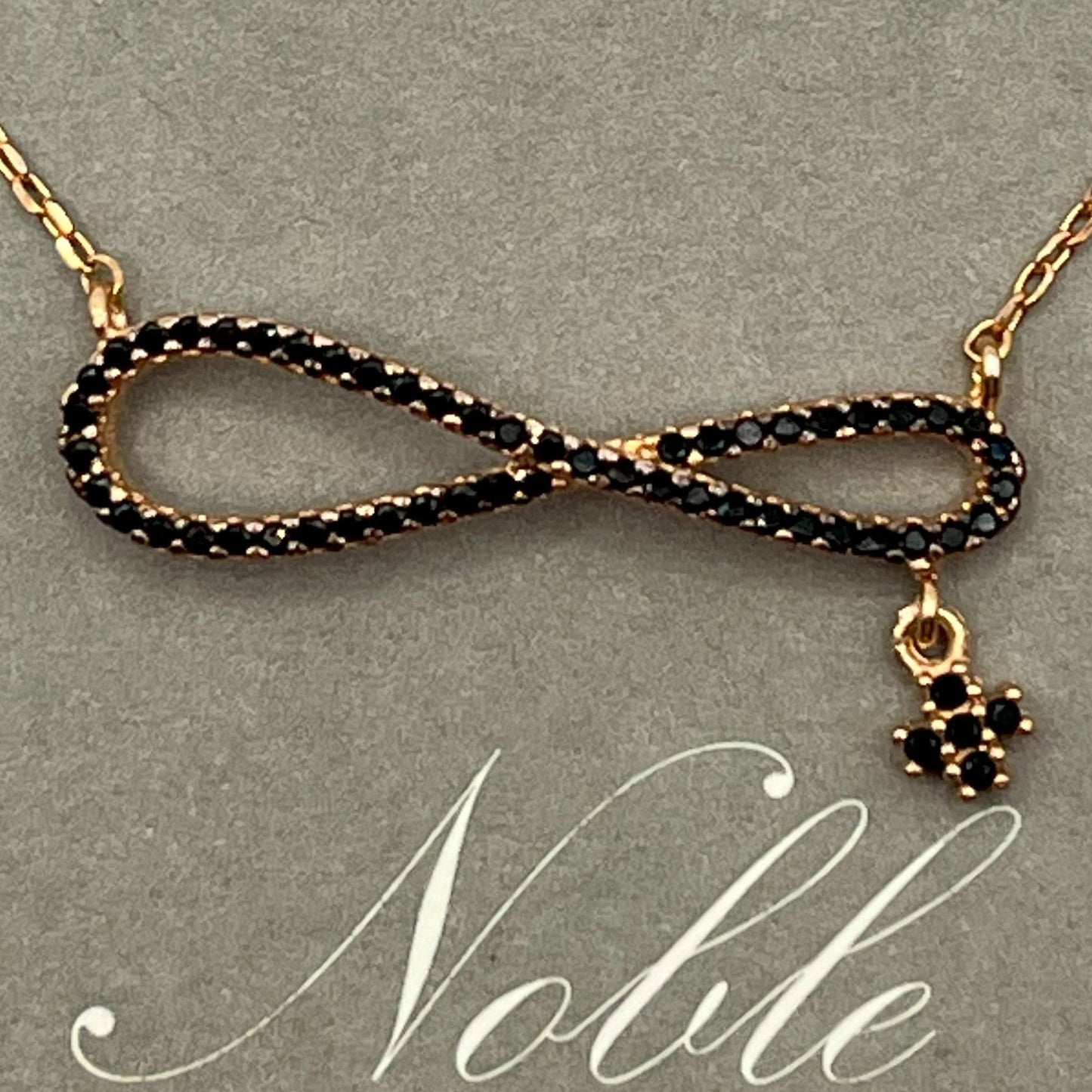 Noble Rabon+Cross Pendant Necklace - 925 Sterling Silver (18K Gold plated) - Made in Korea - Palace Buy
