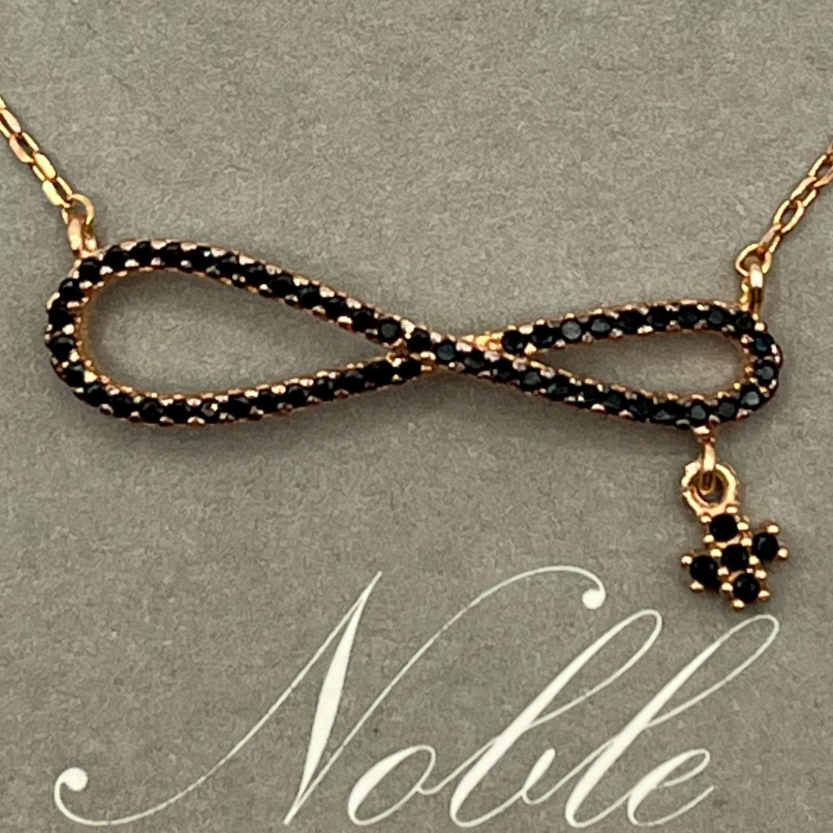 Noble Rabon+Cross Pendant Necklace - 925 Sterling Silver (18K Gold plated) - Made in Korea - Palace Buy