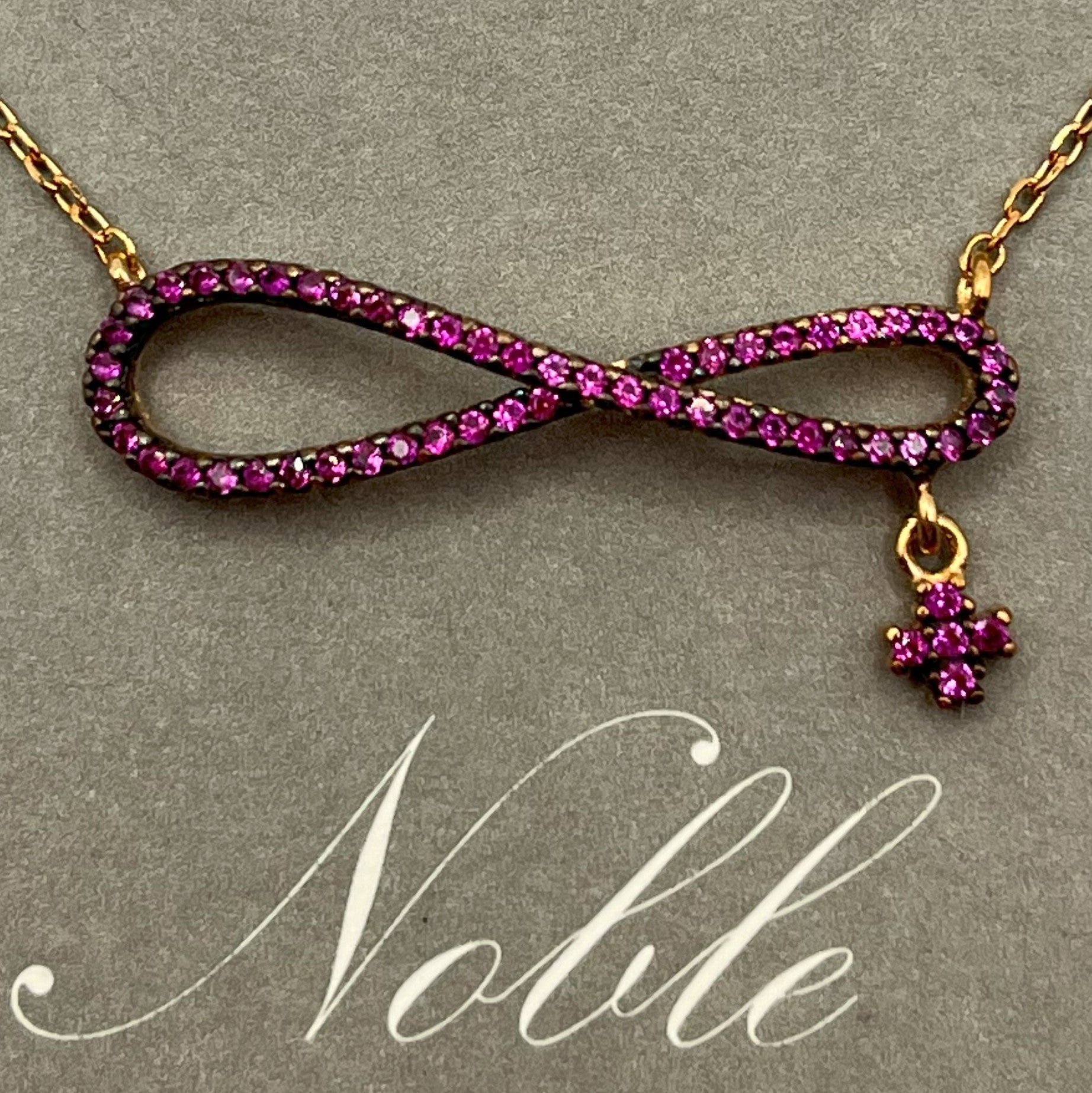 Noble Rabon+Cross Pendant Necklace - 925 Sterling Silver (18K Gold plated) - Made in Korea - Palace Buy