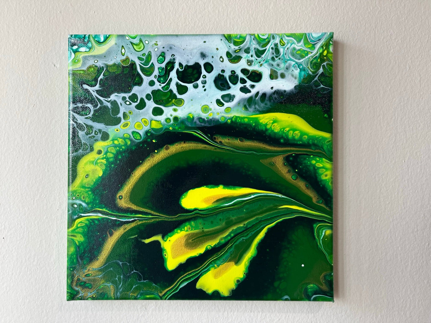 Original Hand Created Arcrylic Pouring and Fluid Art Painting on 10"x10" Canvas~ Varnished - Palace Buy