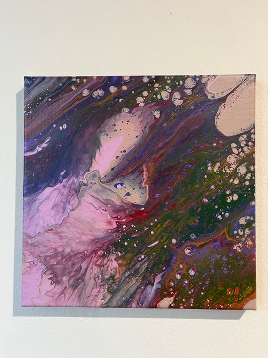 Original Hand Created Arcrylic Pouring and Fluid Art Painting on 10"x10" Canvas~No Varnished - Palace Buy