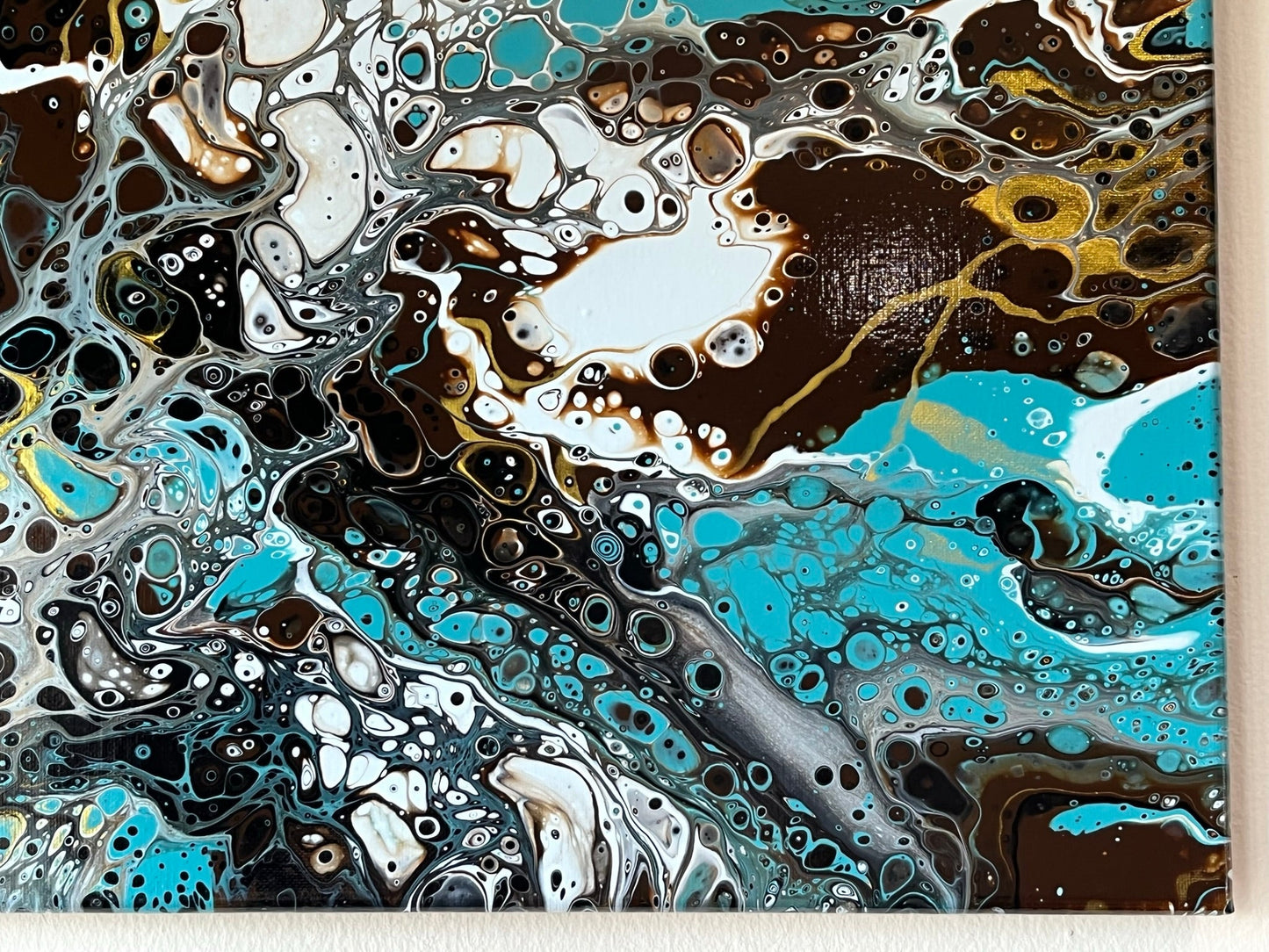 Original Hand Created Arcrylic Pouring and Fluid Art Painting on 15"x30" Canvas~ Varnished - Palace Buy