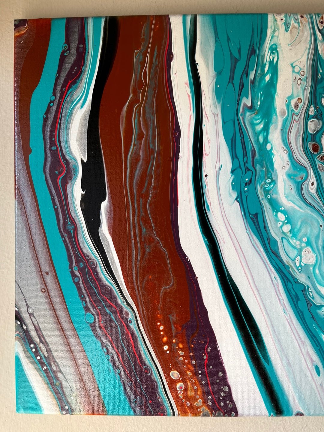 Original Hand Created Arcrylic Pouring and Fluid Art Painting on 15"x30" Canvas~ Varnished (Frame not included) - Palace Buy