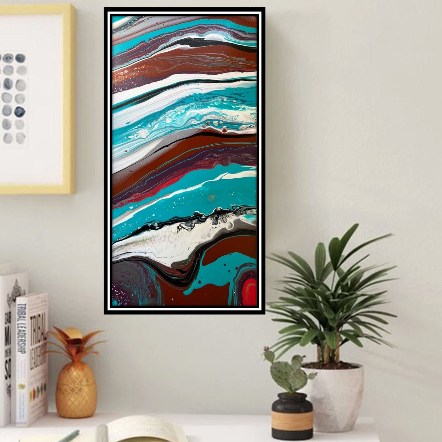 Original Hand Created Arcrylic Pouring and Fluid Art Painting on 15"x30" Canvas~ Varnished (Frame not included) - Palace Buy