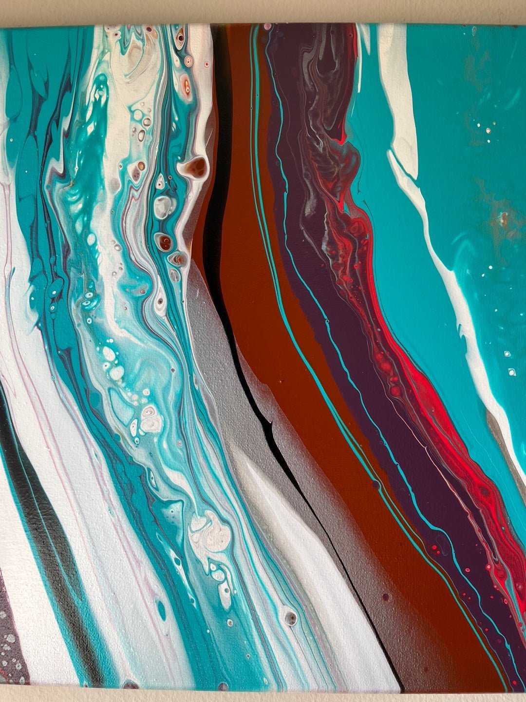 Original Hand Created Arcrylic Pouring and Fluid Art Painting on 15"x30" Canvas~ Varnished (Frame not included) - Palace Buy