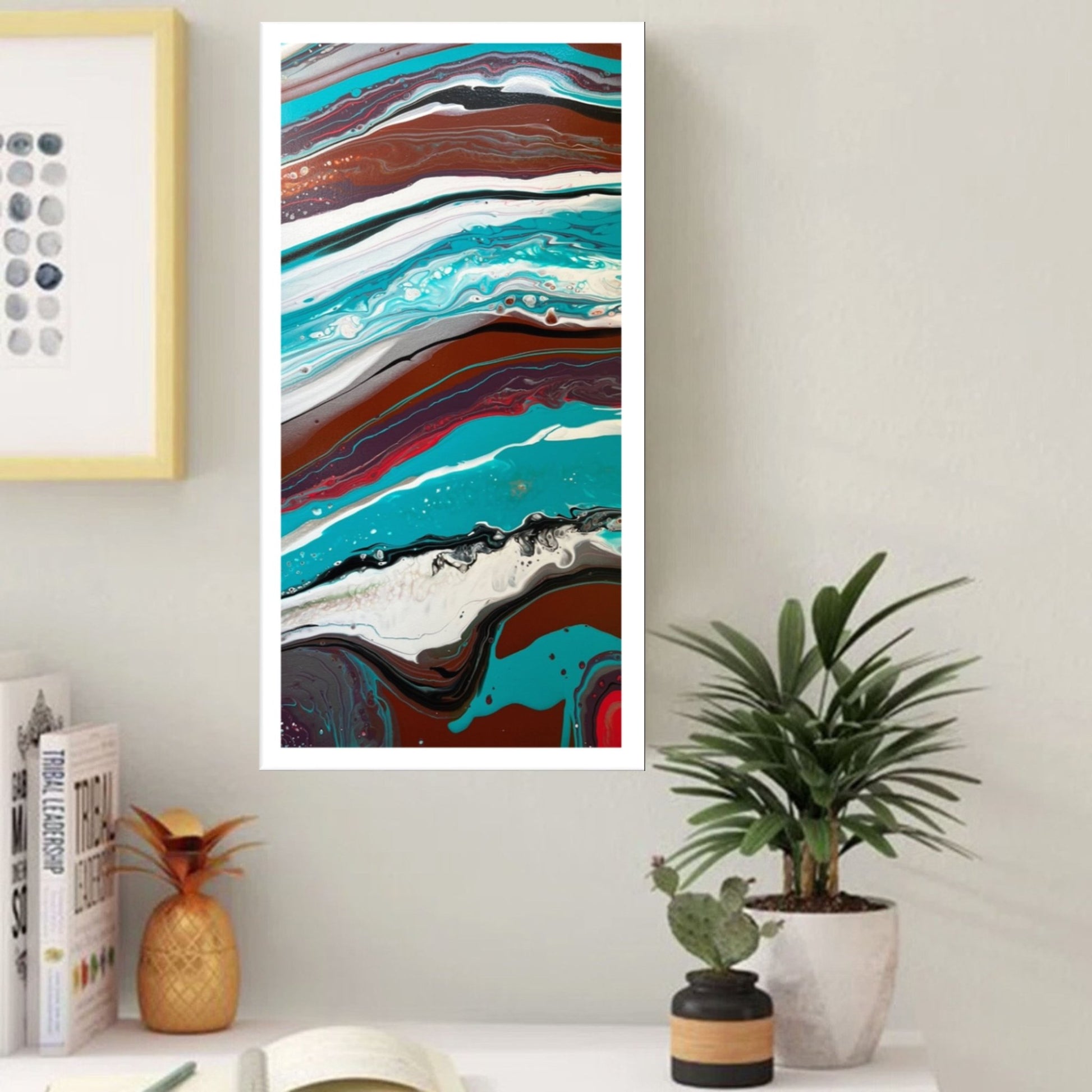 Original Hand Created Arcrylic Pouring and Fluid Art Painting on 15"x30" Canvas~ Varnished (Frame not included) - Palace Buy