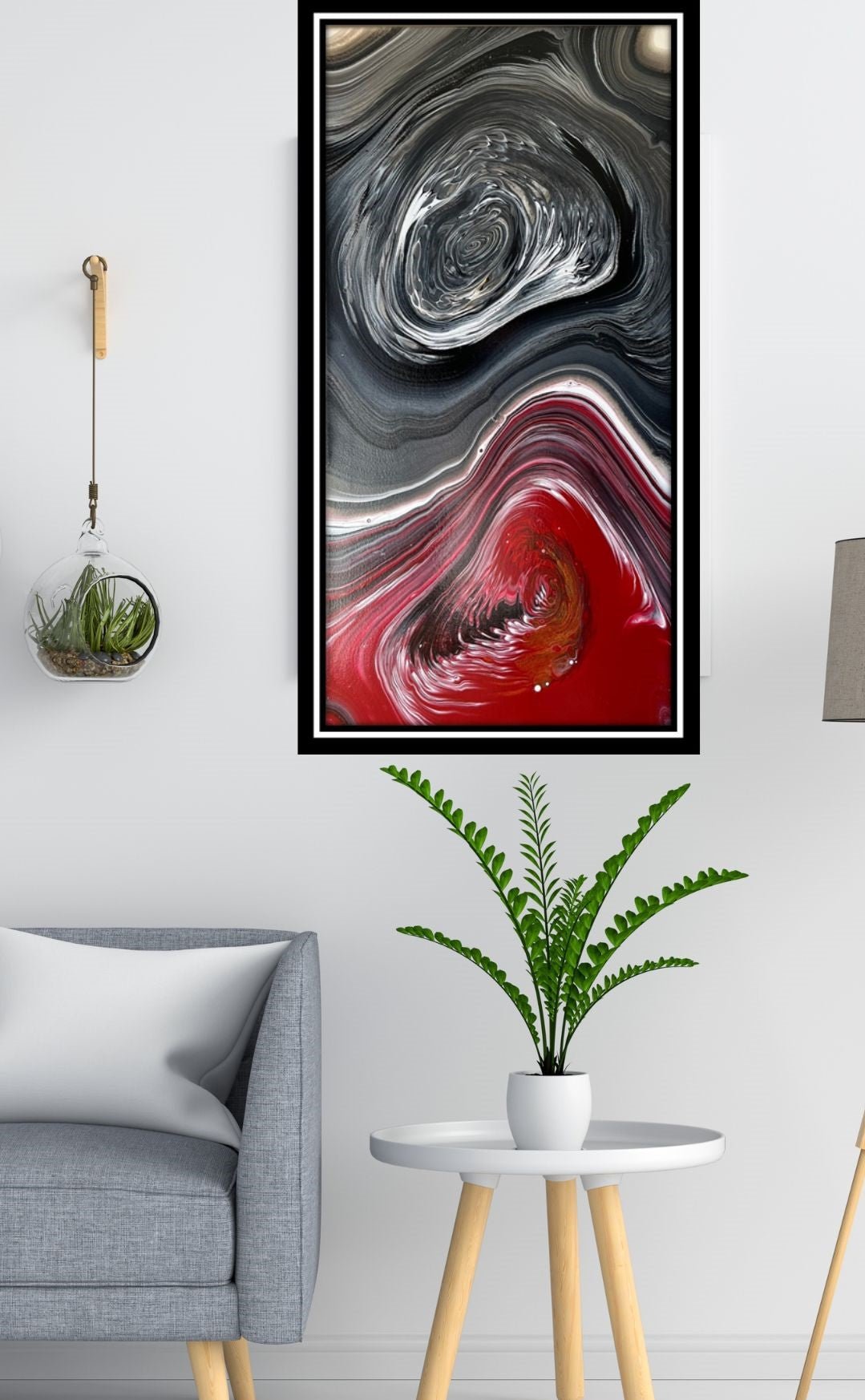 Original Hand Created Arcrylic Pouring and Fluid Art Painting on 15"x30" Canvas~ Varnished (Frame not included) - Palace Buy
