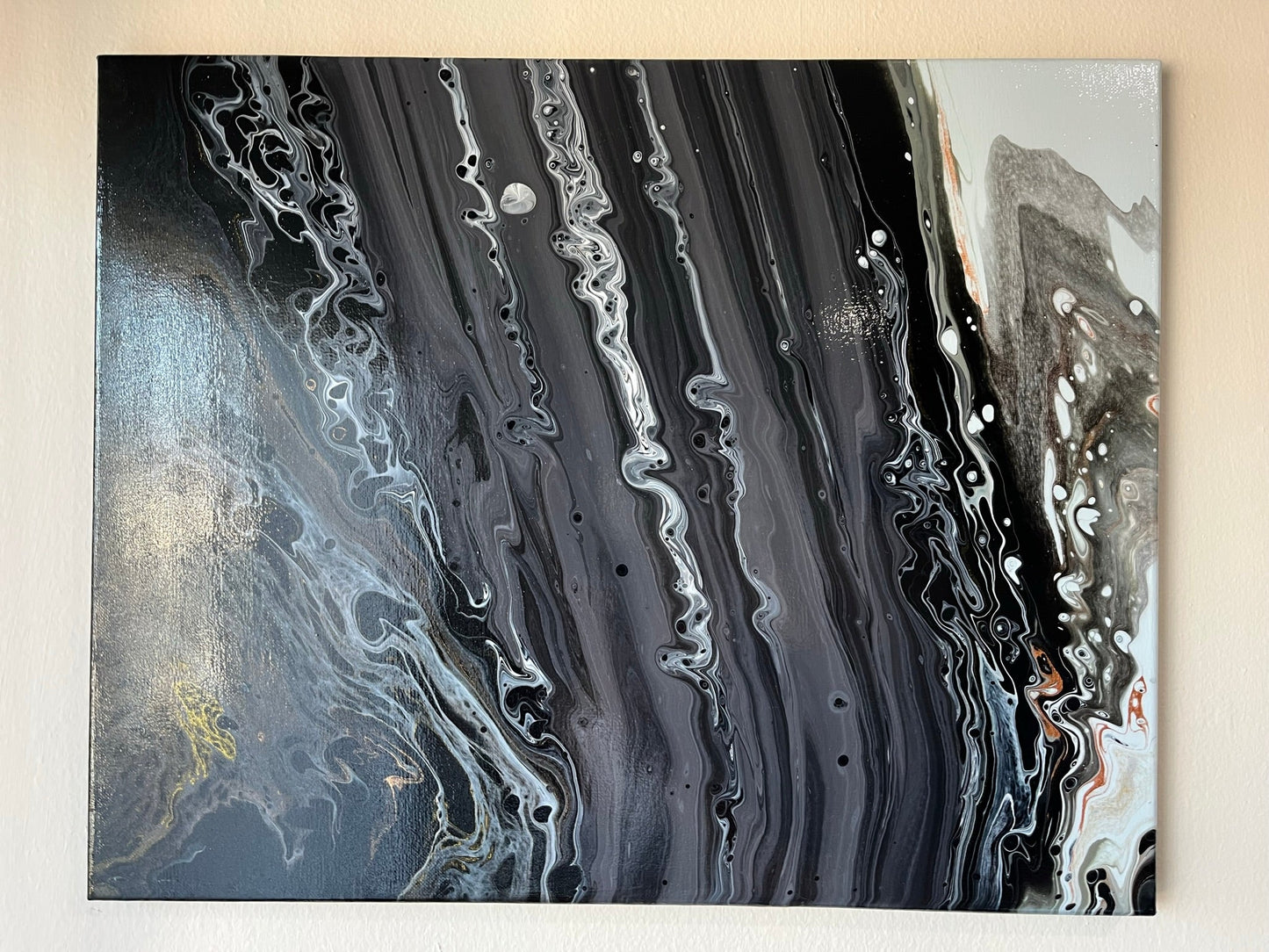 Original Hand Created Arcrylic Pouring and Fluid Art Painting on 16"x20" Canvas~ Varnished - Palace Buy