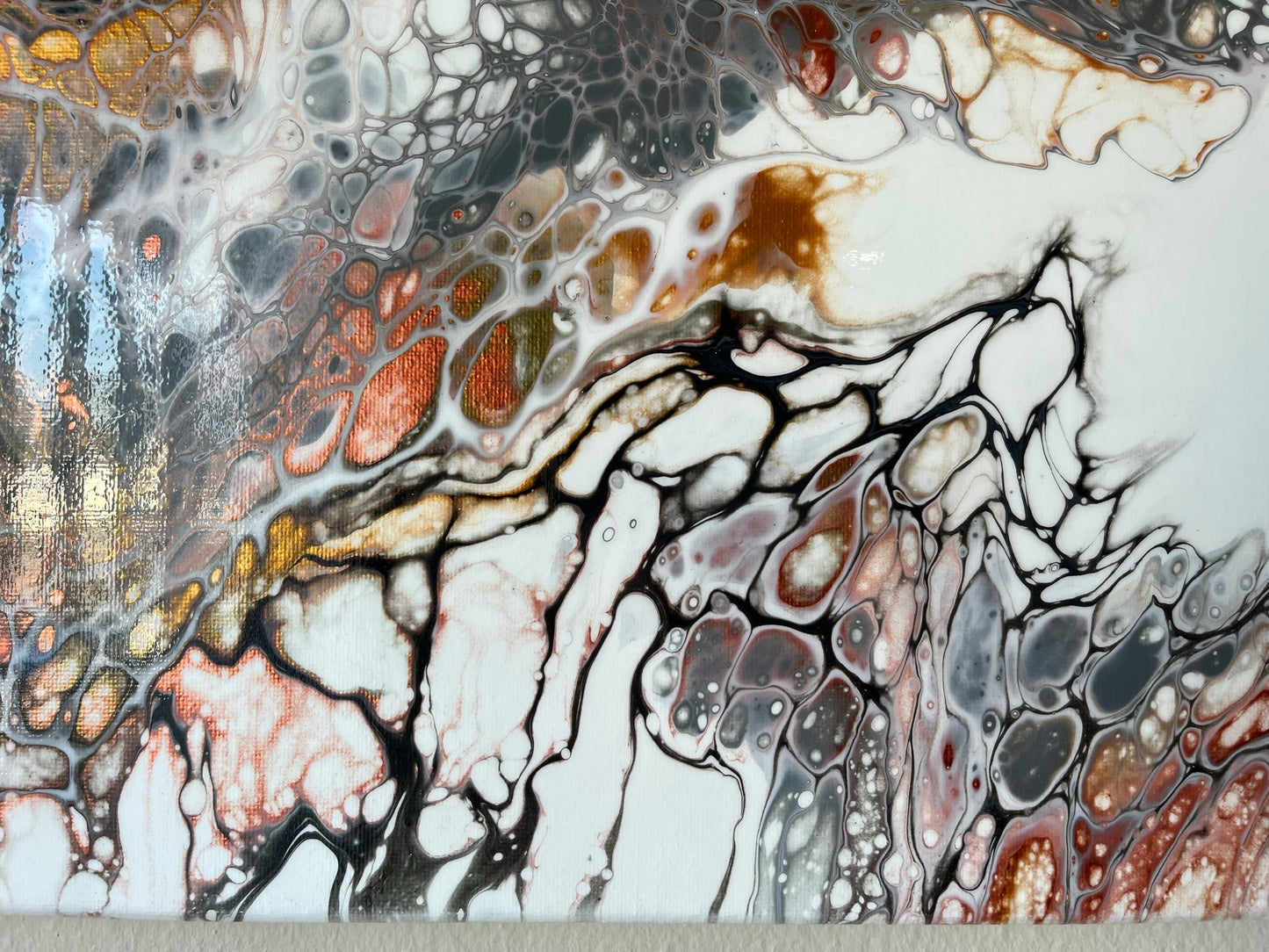 Original Hand Created Arcrylic Pouring and Fluid Art Painting on 16"x20" Canvas~ Varnished - Palace Buy