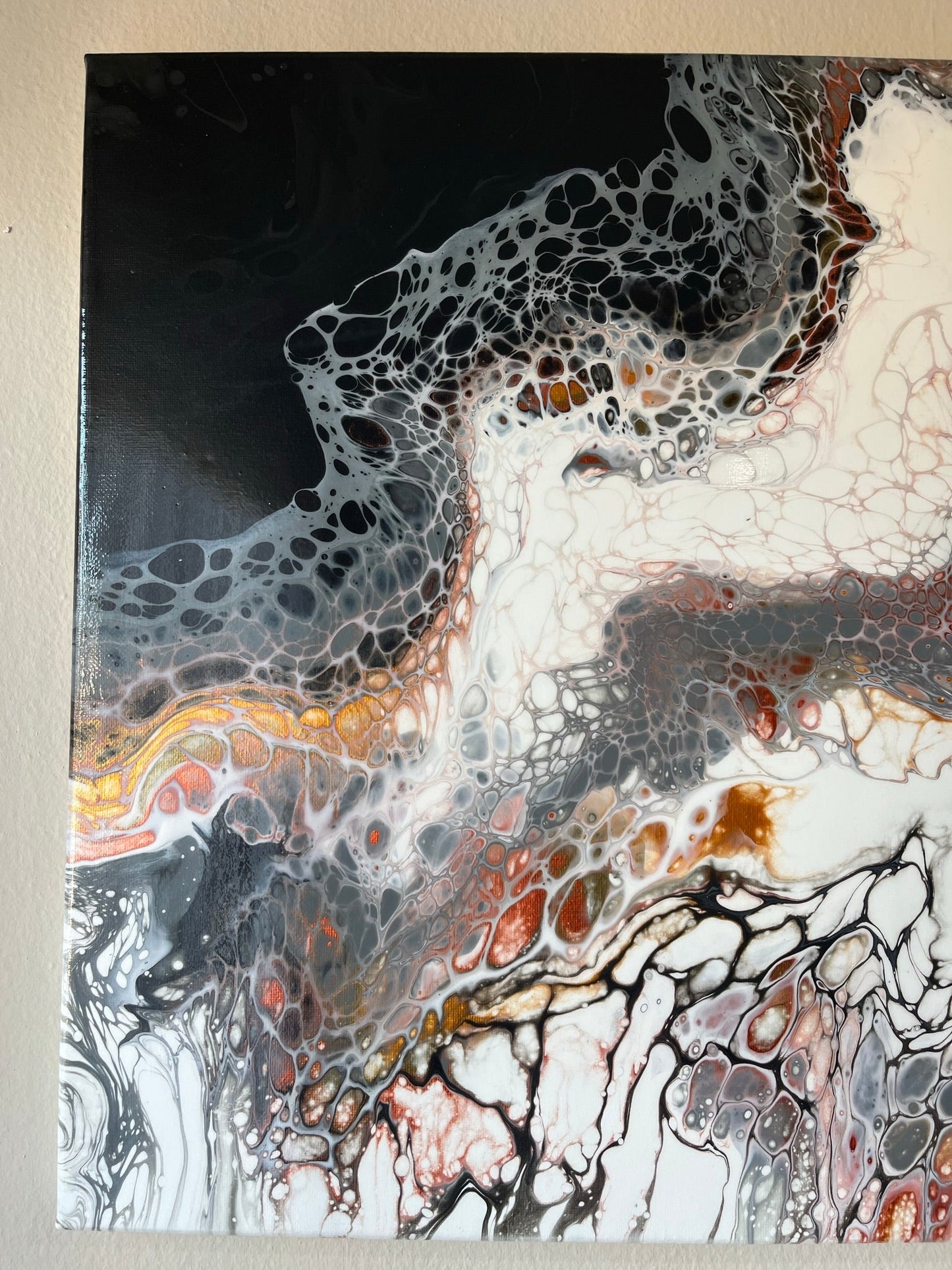 Original Hand Created Arcrylic Pouring and Fluid Art Painting on 16"x20" Canvas~ Varnished - Palace Buy