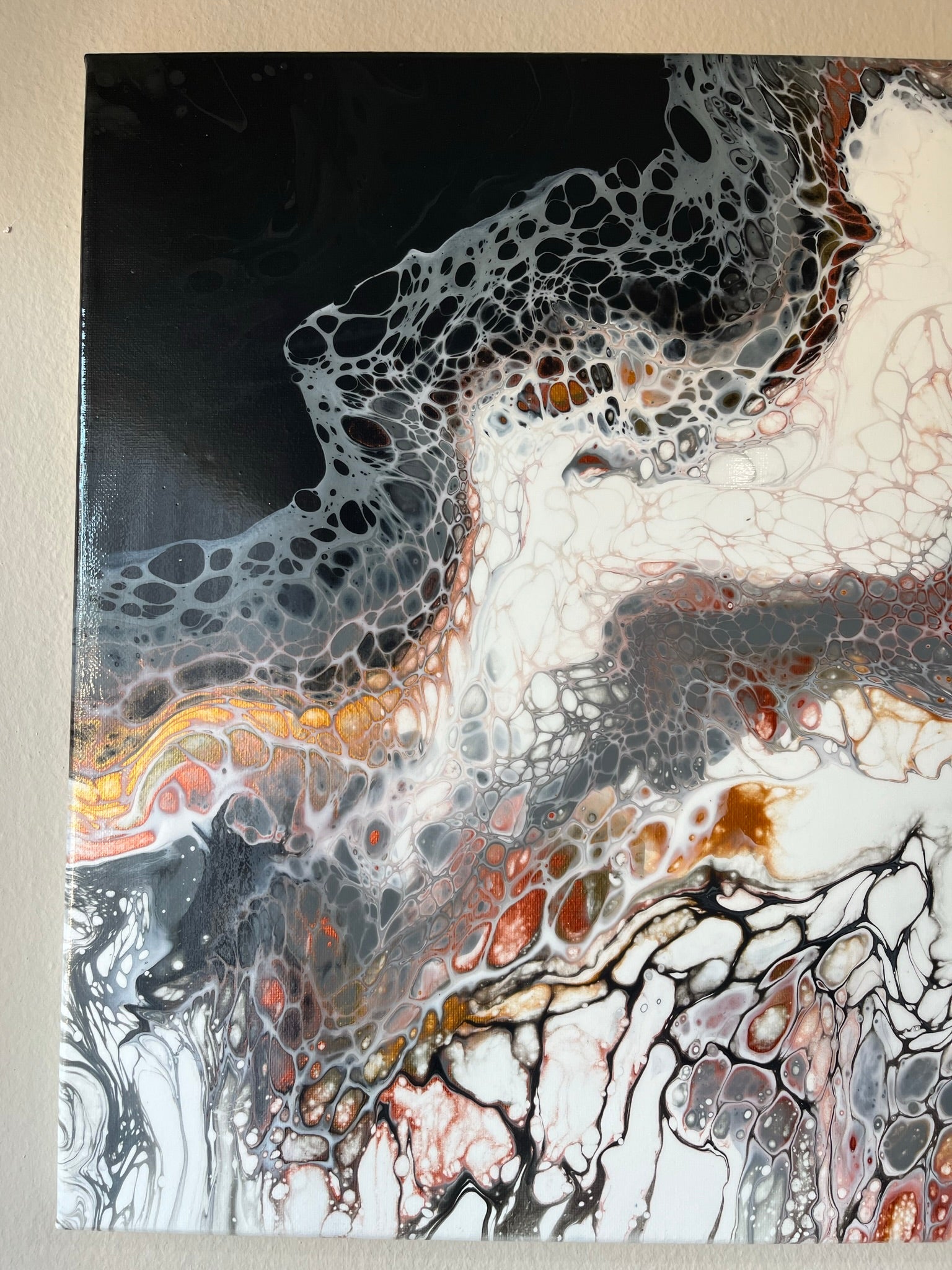 Original Hand Created Arcrylic Pouring and Fluid Art Painting on 16"x20" Canvas~ Varnished - Palace Buy