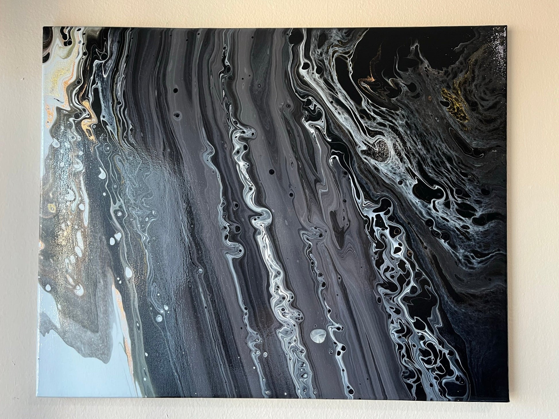 Original Hand Created Arcrylic Pouring and Fluid Art Painting on 16"x20" Canvas~ Varnished - Palace Buy