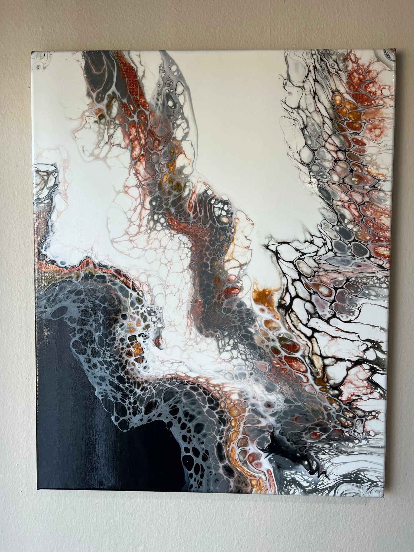 Original Hand Created Arcrylic Pouring and Fluid Art Painting on 16"x20" Canvas~ Varnished - Palace Buy