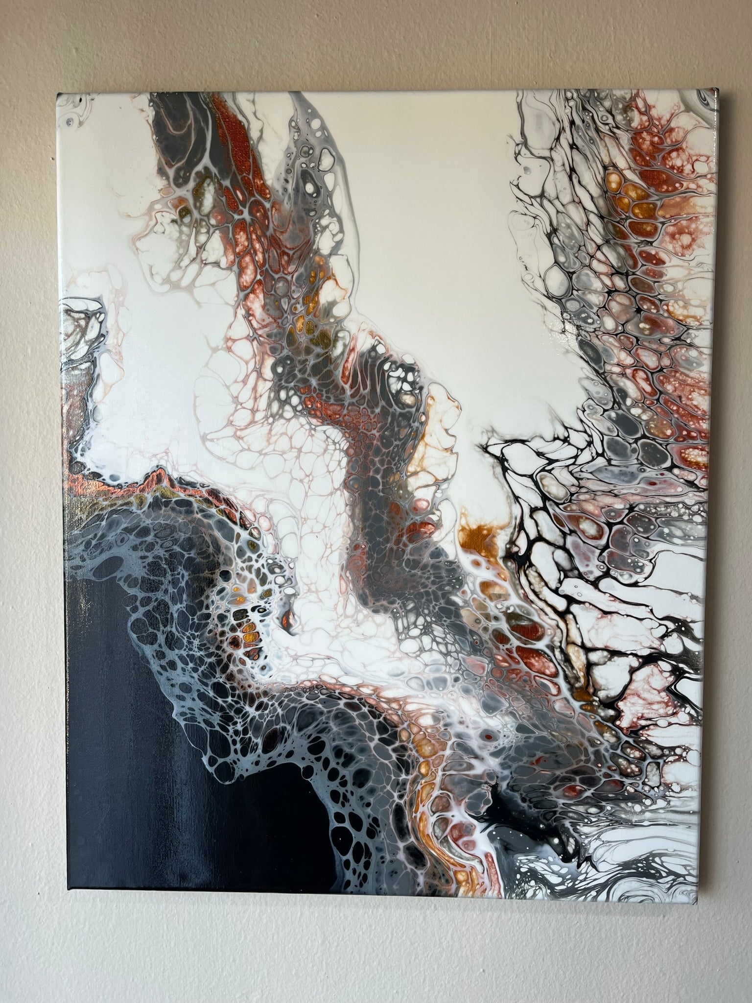 Original Hand Created Arcrylic Pouring and Fluid Art Painting on 16"x20" Canvas~ Varnished - Palace Buy