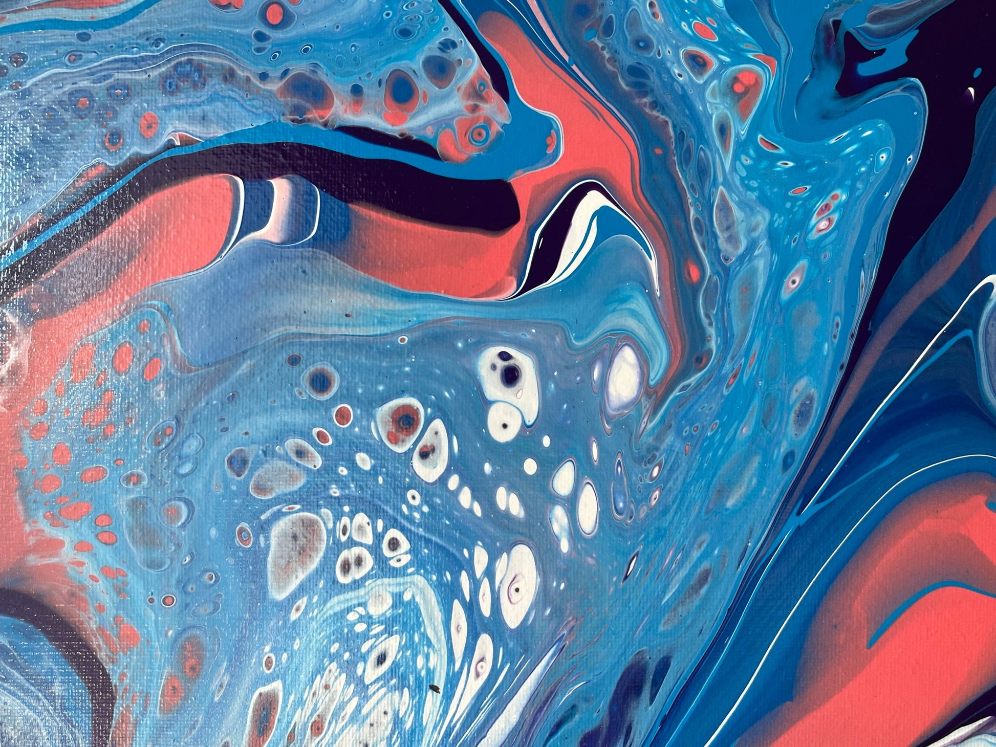 Original Hand Created Arcrylic Pouring and Fluid Art Painting on 16"x20" Canvas~ Varnished - Palace Buy