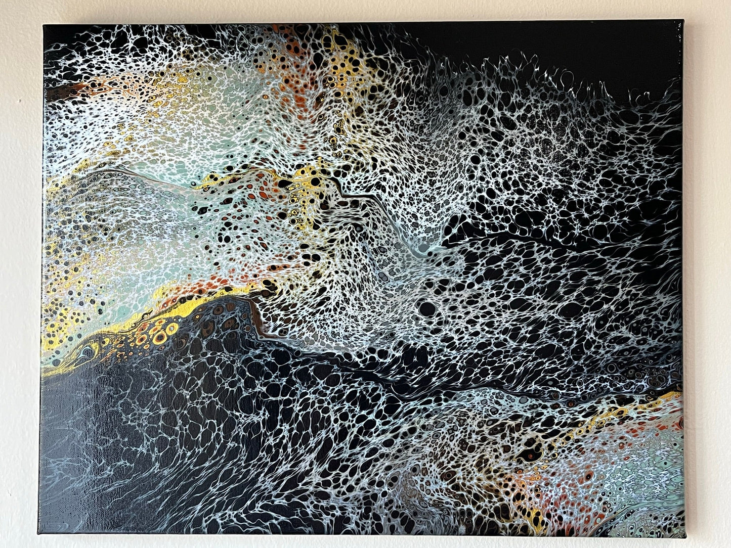 Original Hand Created Arcrylic Pouring and Fluid Art Painting on 16"x20" Canvas~ Varnished - Palace Buy