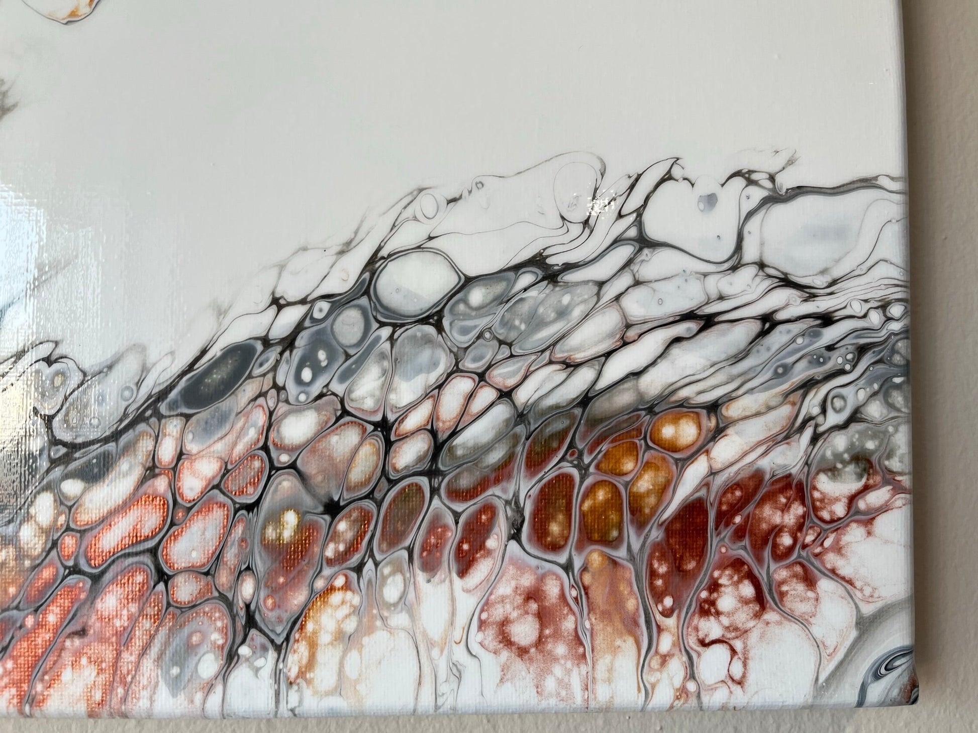 Original Hand Created Arcrylic Pouring and Fluid Art Painting on 16"x20" Canvas~ Varnished - Palace Buy