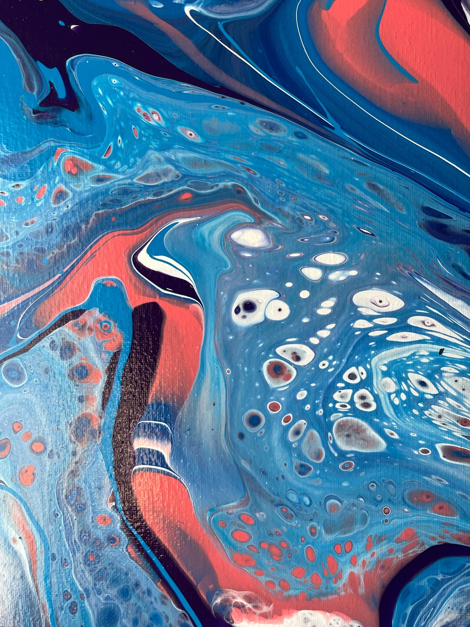 Original Hand Created Arcrylic Pouring and Fluid Art Painting on 16"x20" Canvas~ Varnished - Palace Buy