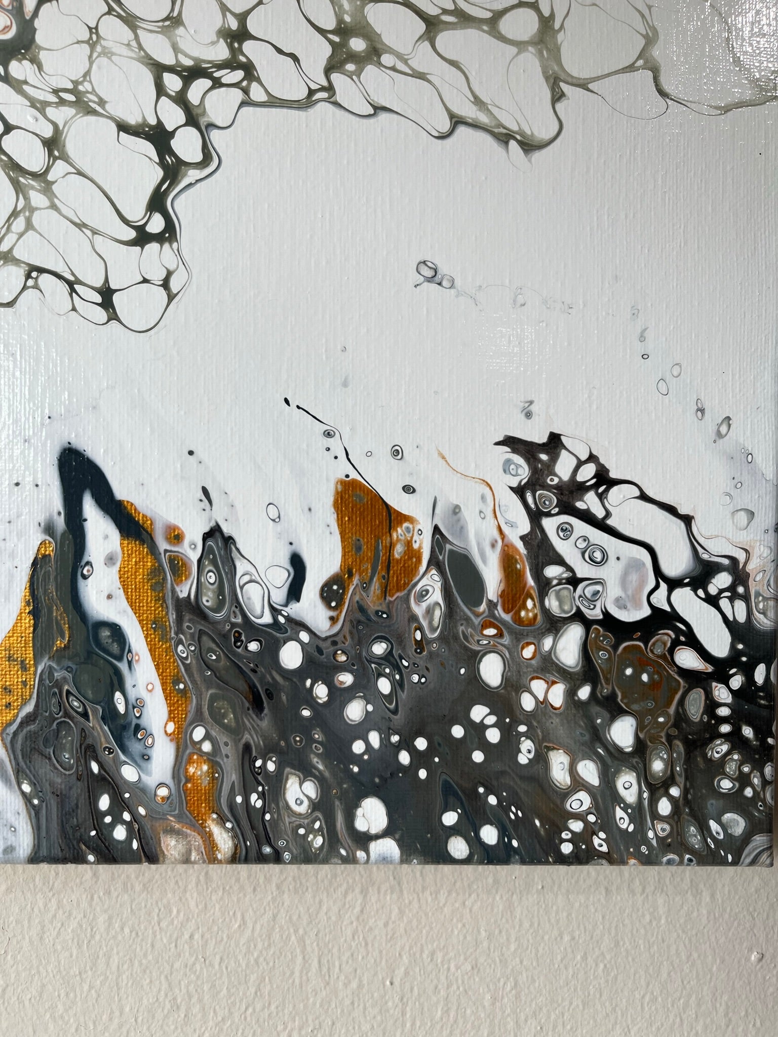 Original Hand Created Arcrylic Pouring and Fluid Art Painting on 16"x20" Canvas~ Varnished - Palace Buy