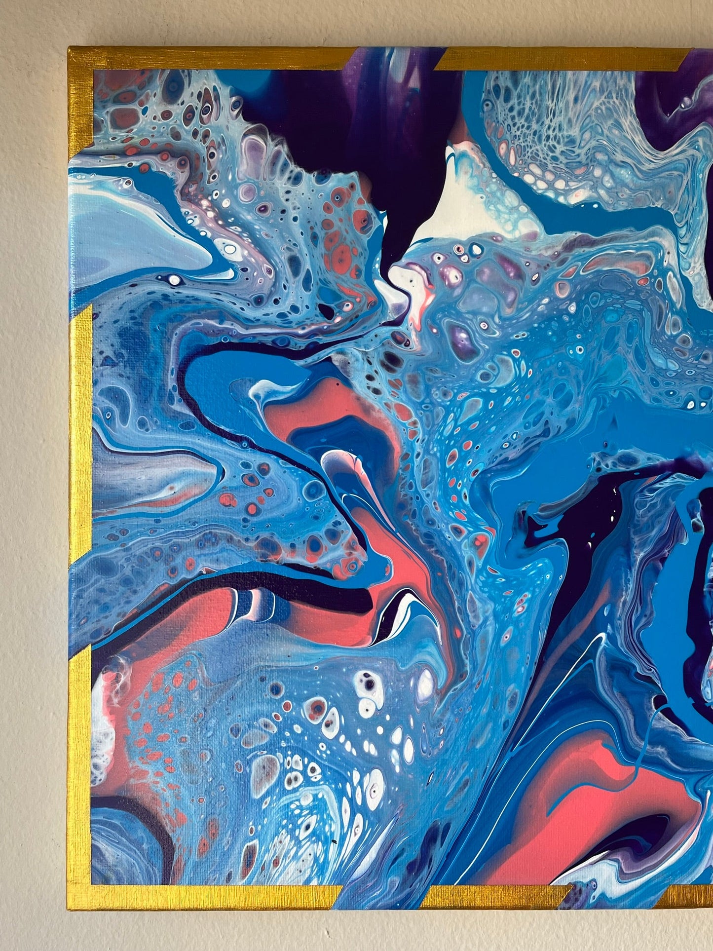 Original Hand Created Arcrylic Pouring and Fluid Art Painting on 16"x20" Canvas~ Varnished - Palace Buy