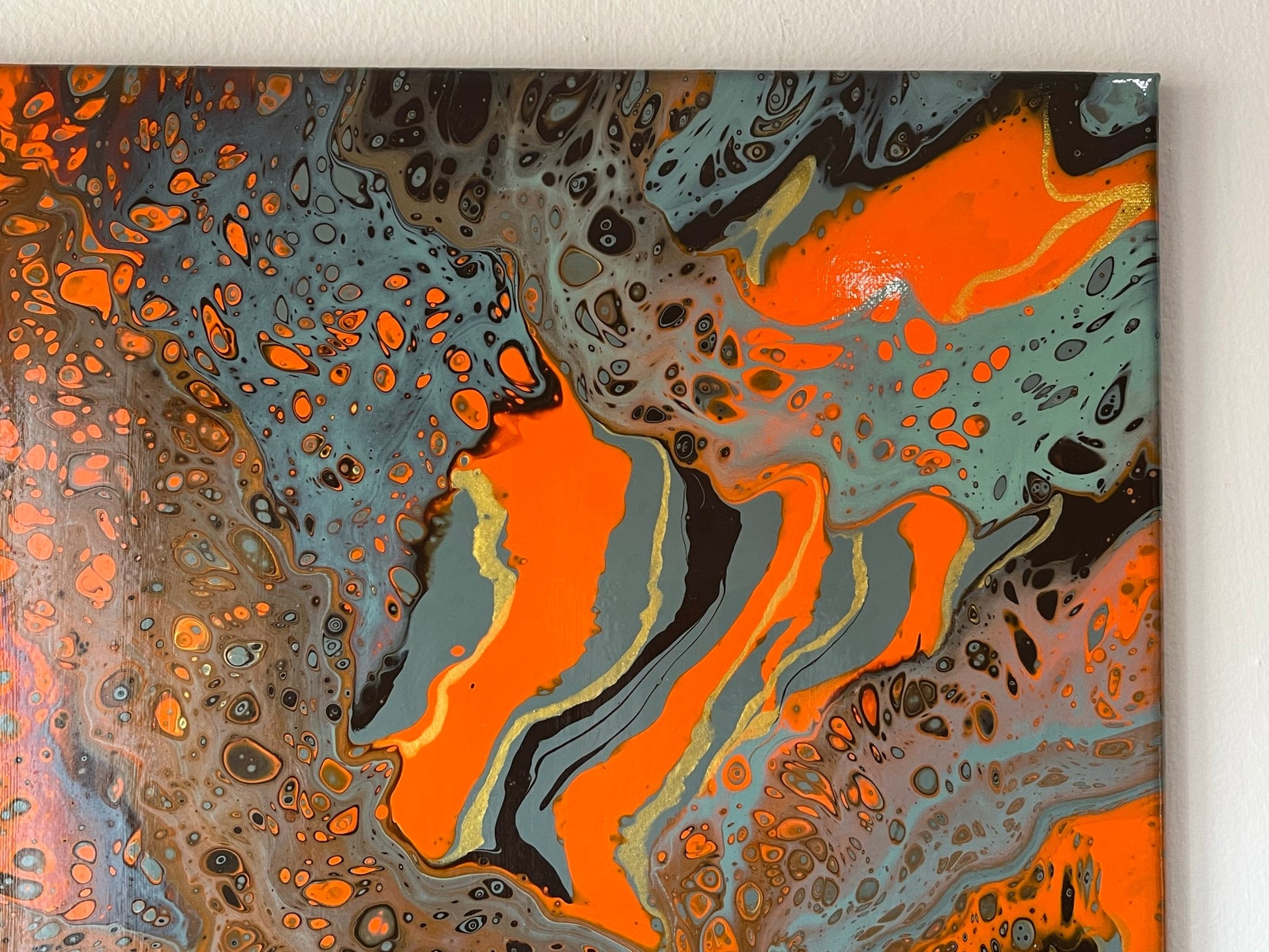 Original Hand Created Arcrylic Pouring and Fluid Art Painting on 16"x20" Canvas~ Varnished - Palace Buy