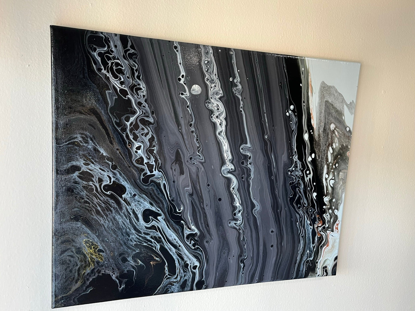 Original Hand Created Arcrylic Pouring and Fluid Art Painting on 16"x20" Canvas~ Varnished - Palace Buy