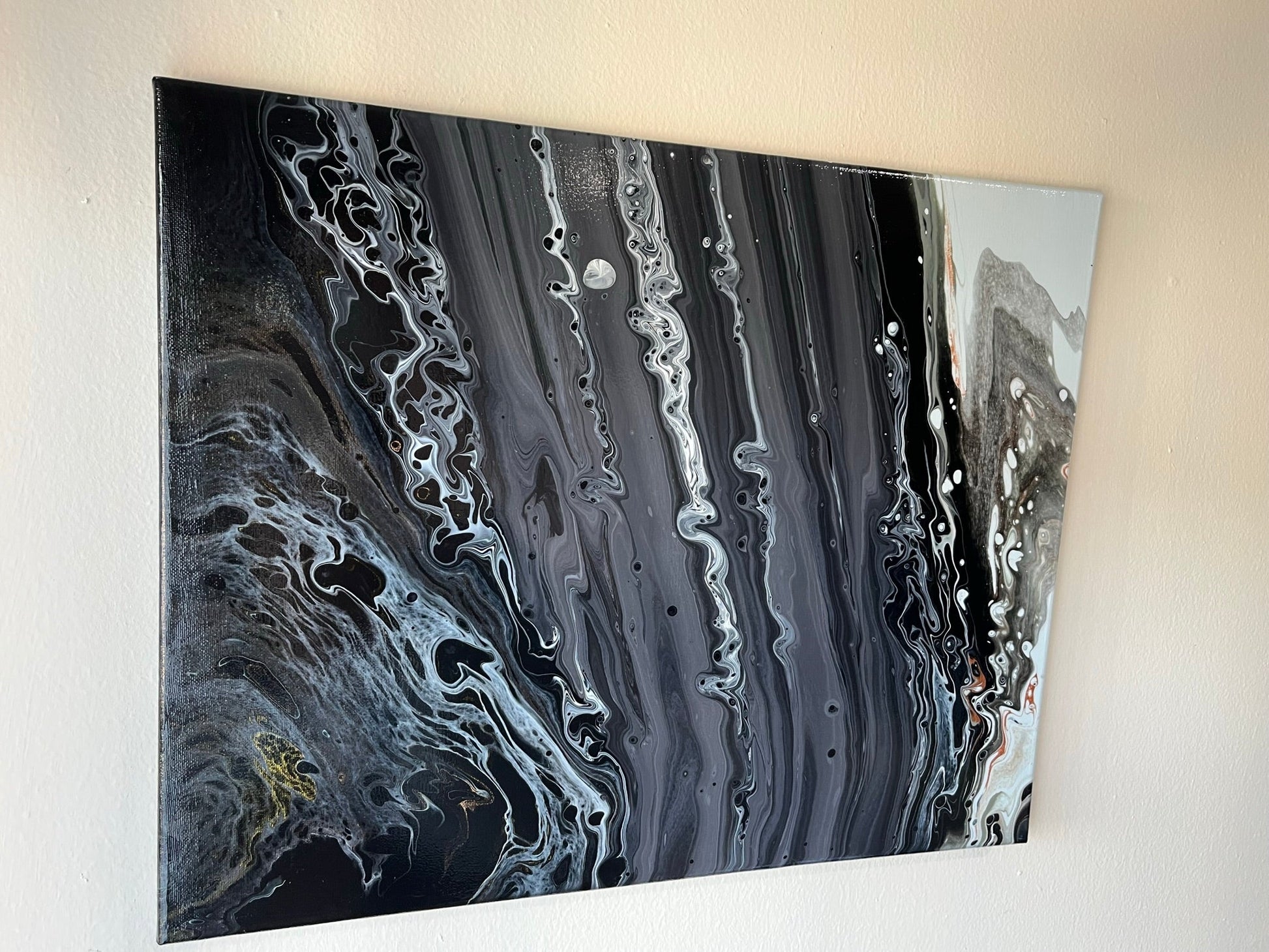 Original Hand Created Arcrylic Pouring and Fluid Art Painting on 16"x20" Canvas~ Varnished - Palace Buy