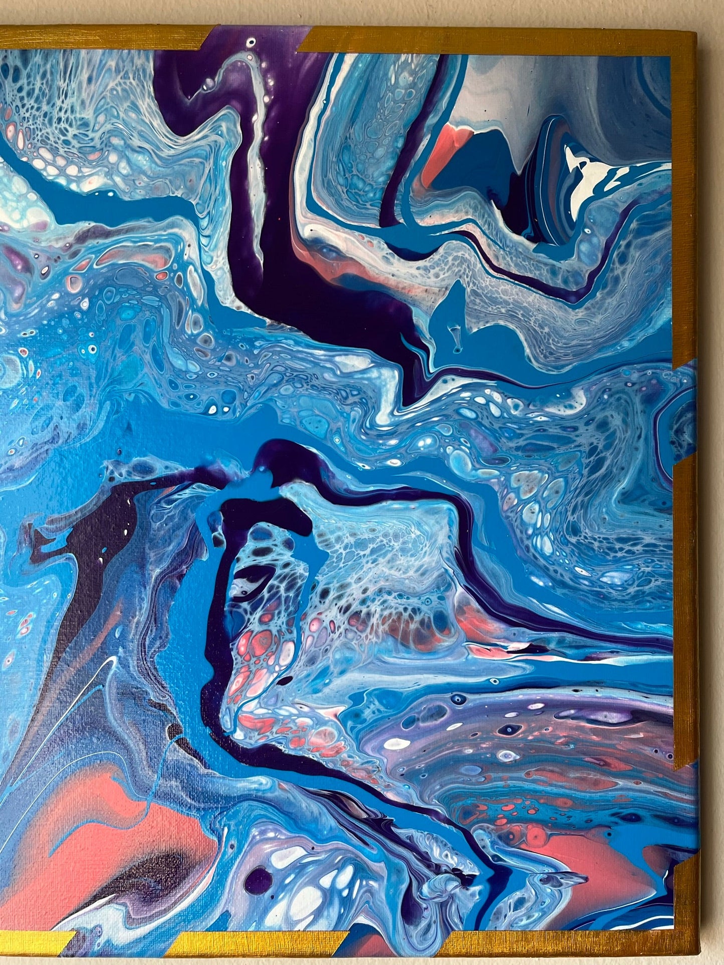 Original Hand Created Arcrylic Pouring and Fluid Art Painting on 16"x20" Canvas~ Varnished - Palace Buy
